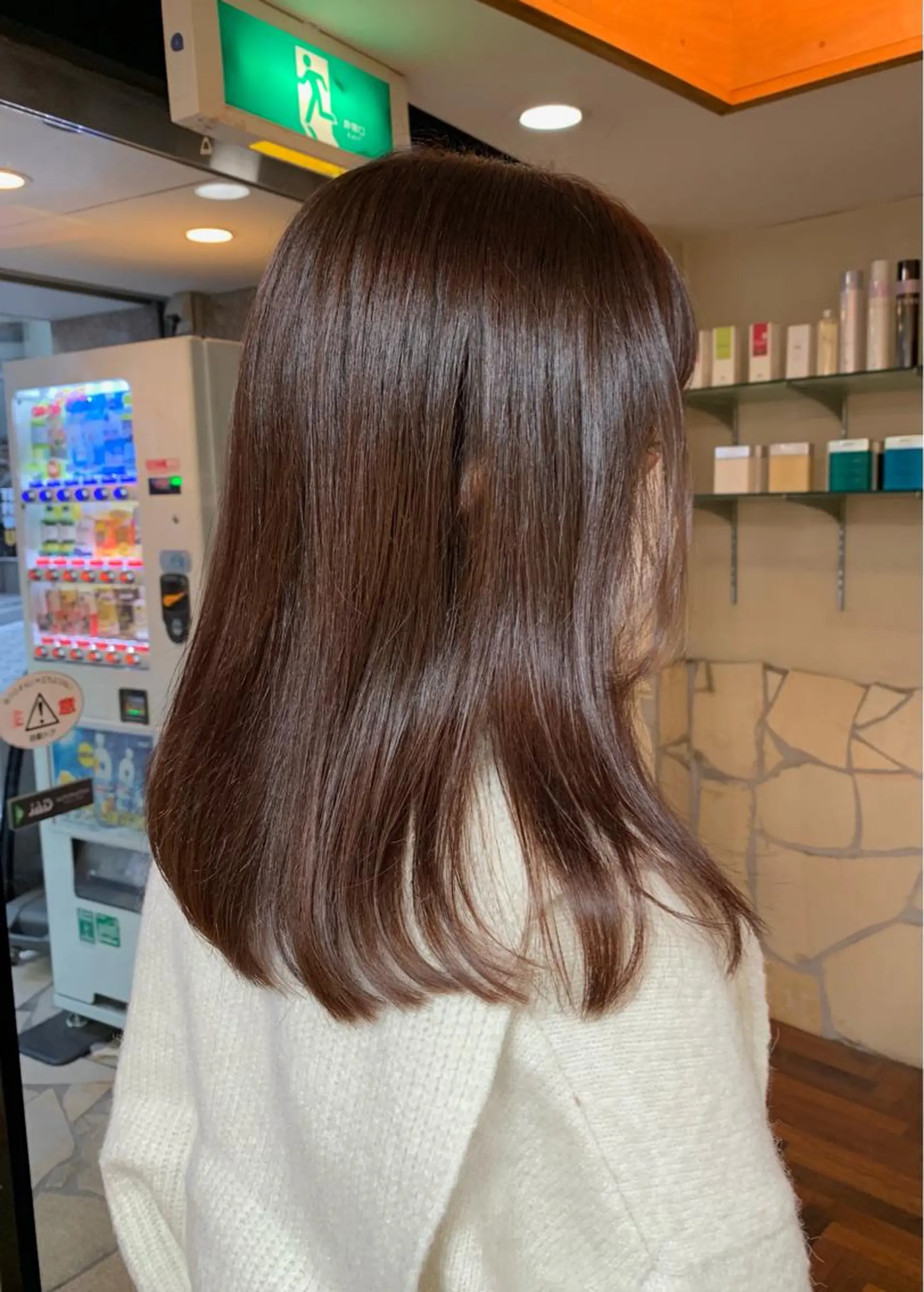 ミディアム カラー ブリーチ ブラウンカラー ブリーチなしカラー ピンクカラー ピンクブラウン 矢野 晃平のヘアスタイル