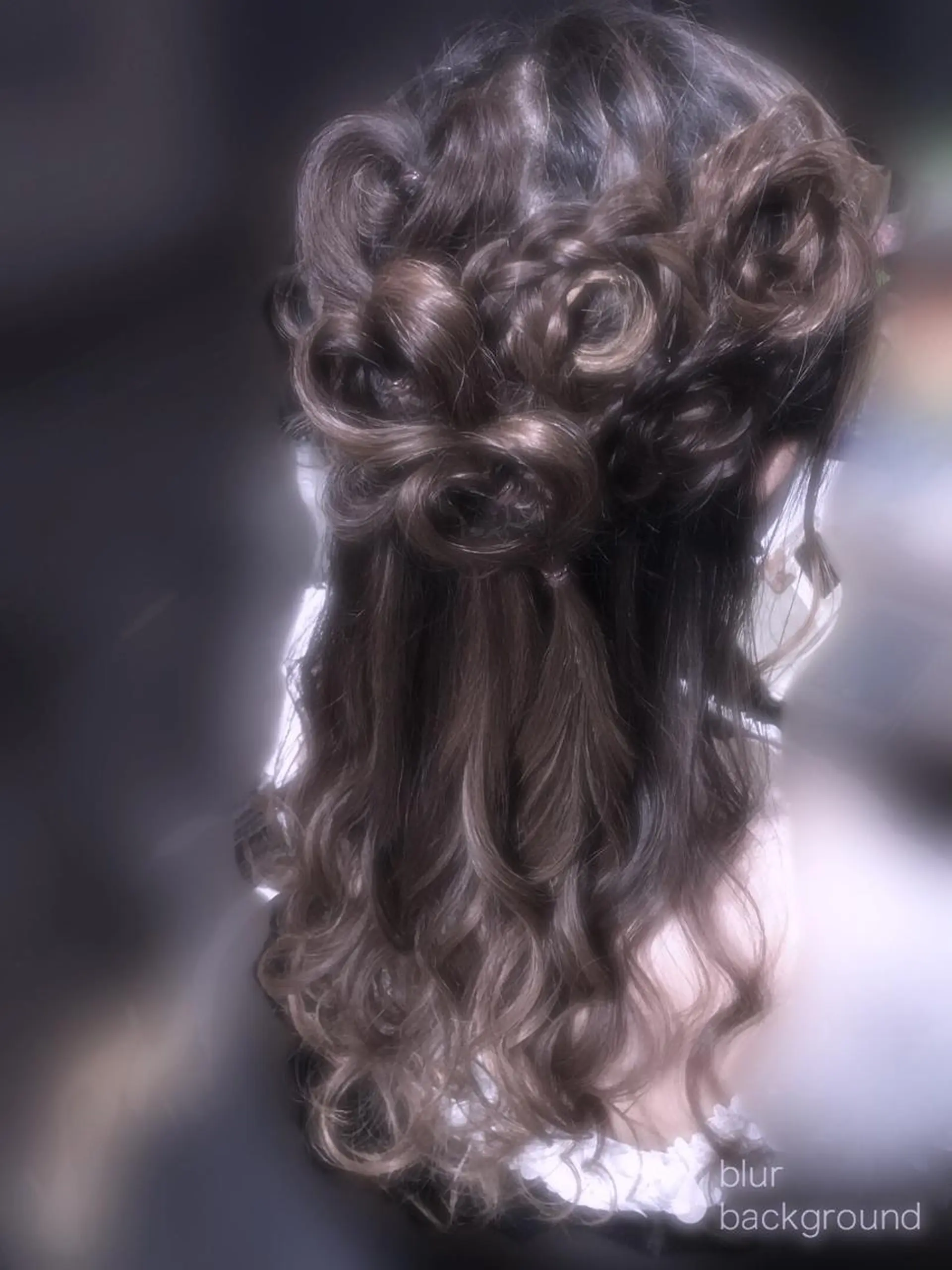 ロング ヘアアレンジ ハーフアップ 結婚式・ブライダル ヘアセット しー ちゃんのヘアスタイル