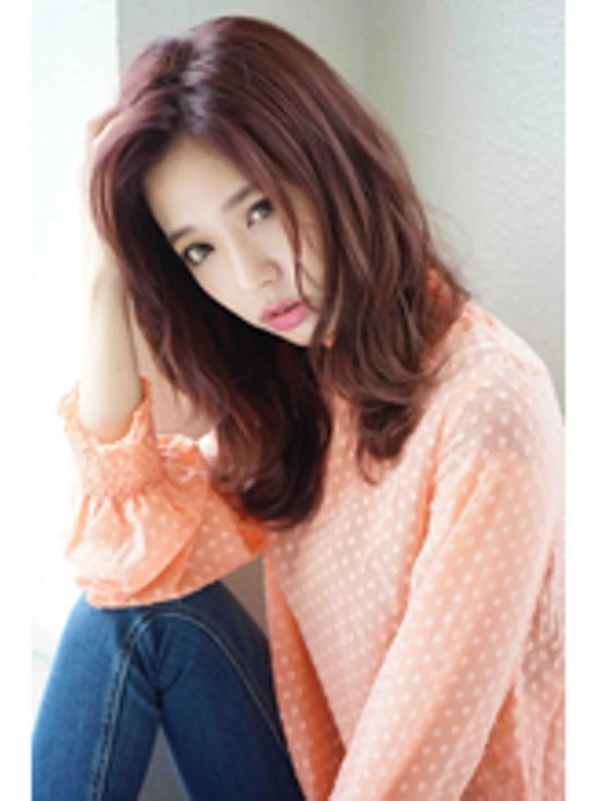 ミディアム カラー 韓国メンズヘア　ミル クティボブ　足立佳代のヘアスタイル