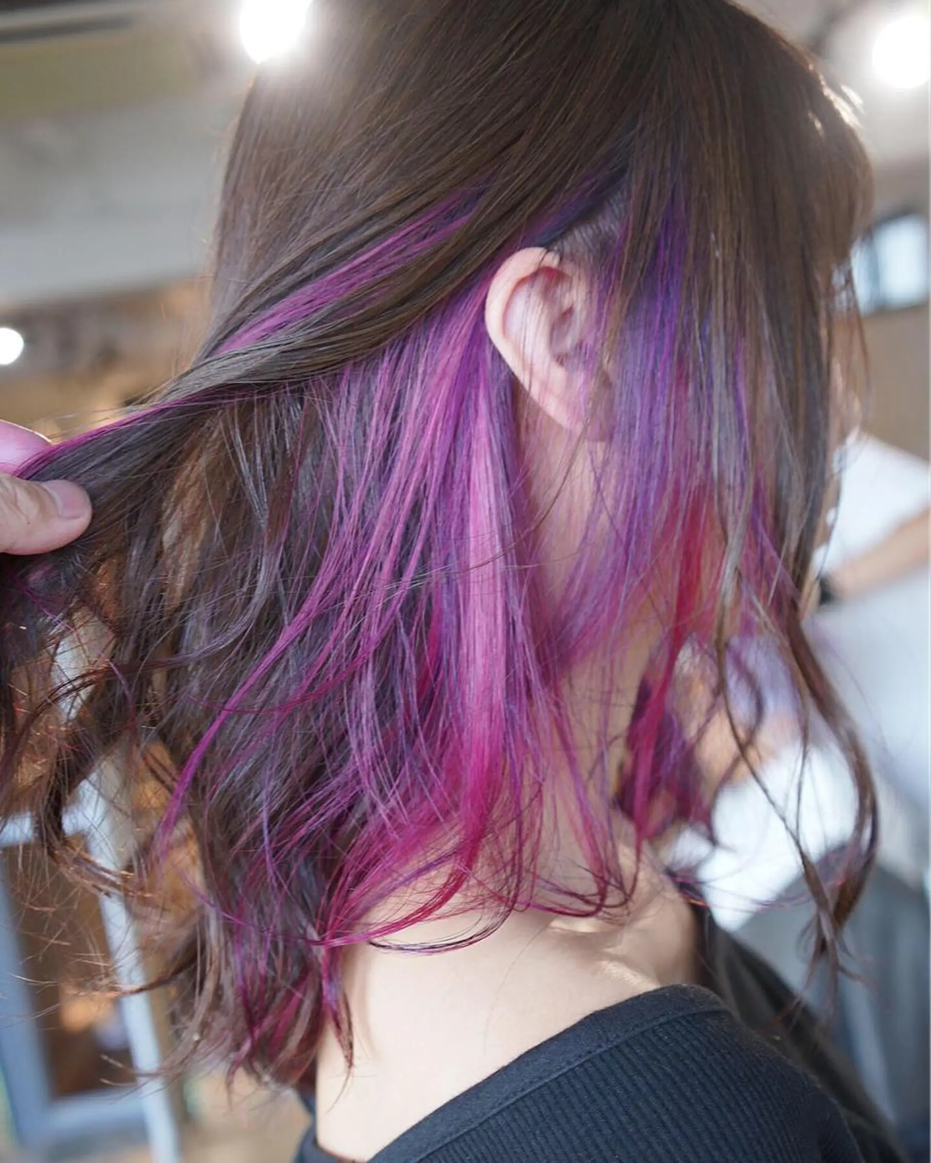 ミディアム カラー インナーカラー ヘアカラー トリートメント ハイトーン/レイヤー /ケアブリーチ石川治のヘアスタイル