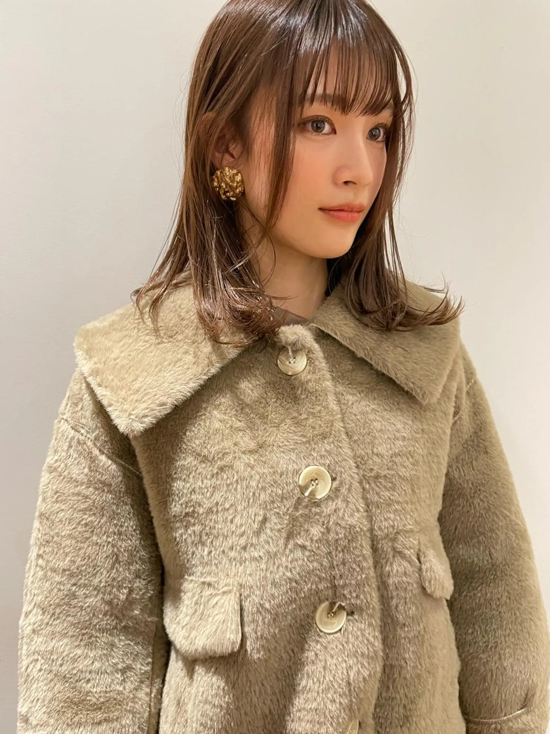 セミロング カラー 小顔レイヤー×コンパ クトボブ/林隆平のヘアスタイル