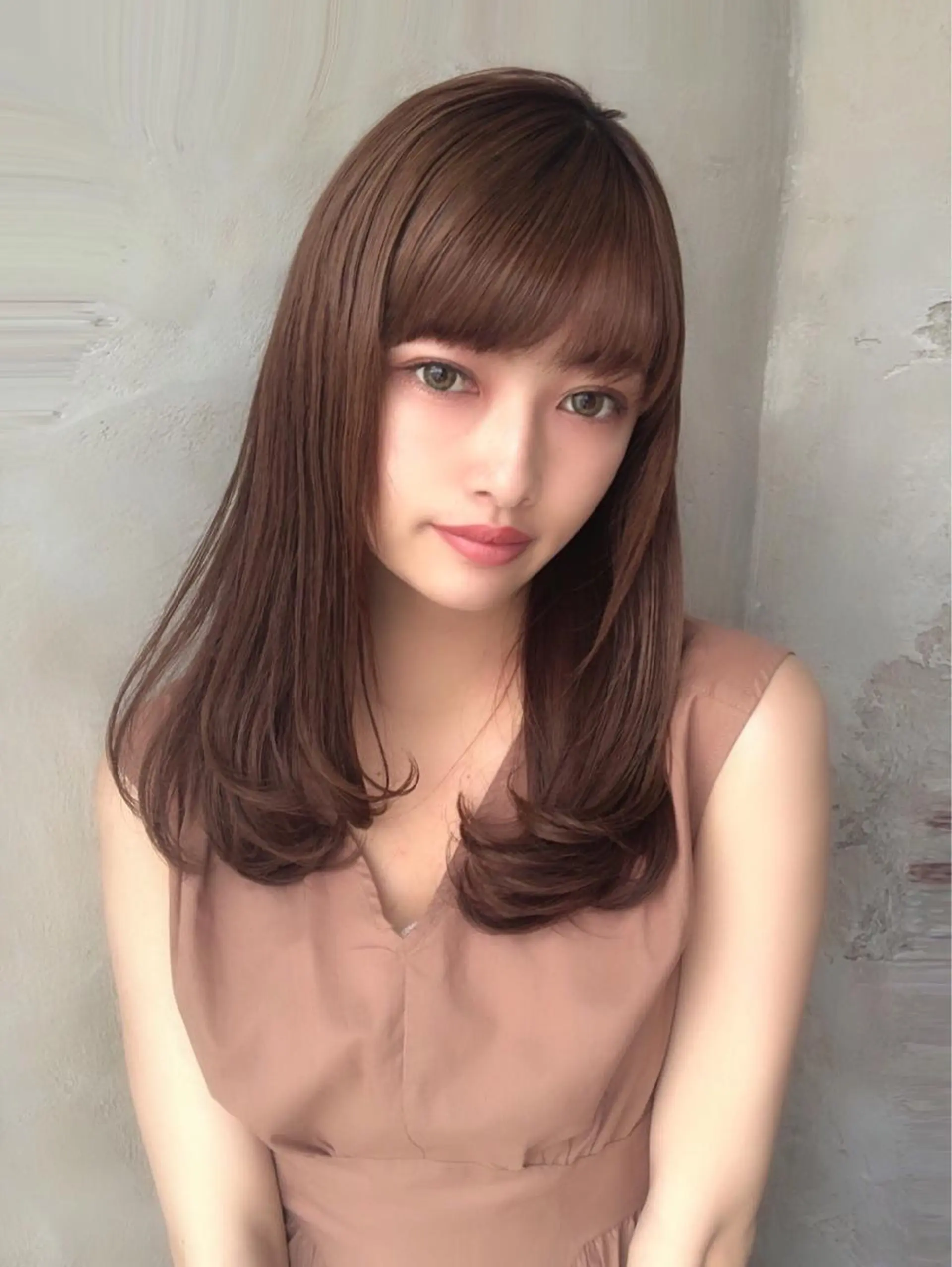 セミロング カラー パーマ ヘアアレンジ 結婚式・ブライダル アッシュ ベージュカラー 黒髪 ブリーチ 韓国ヘア×2way 🇰🇷和知拓郎のヘアスタイル