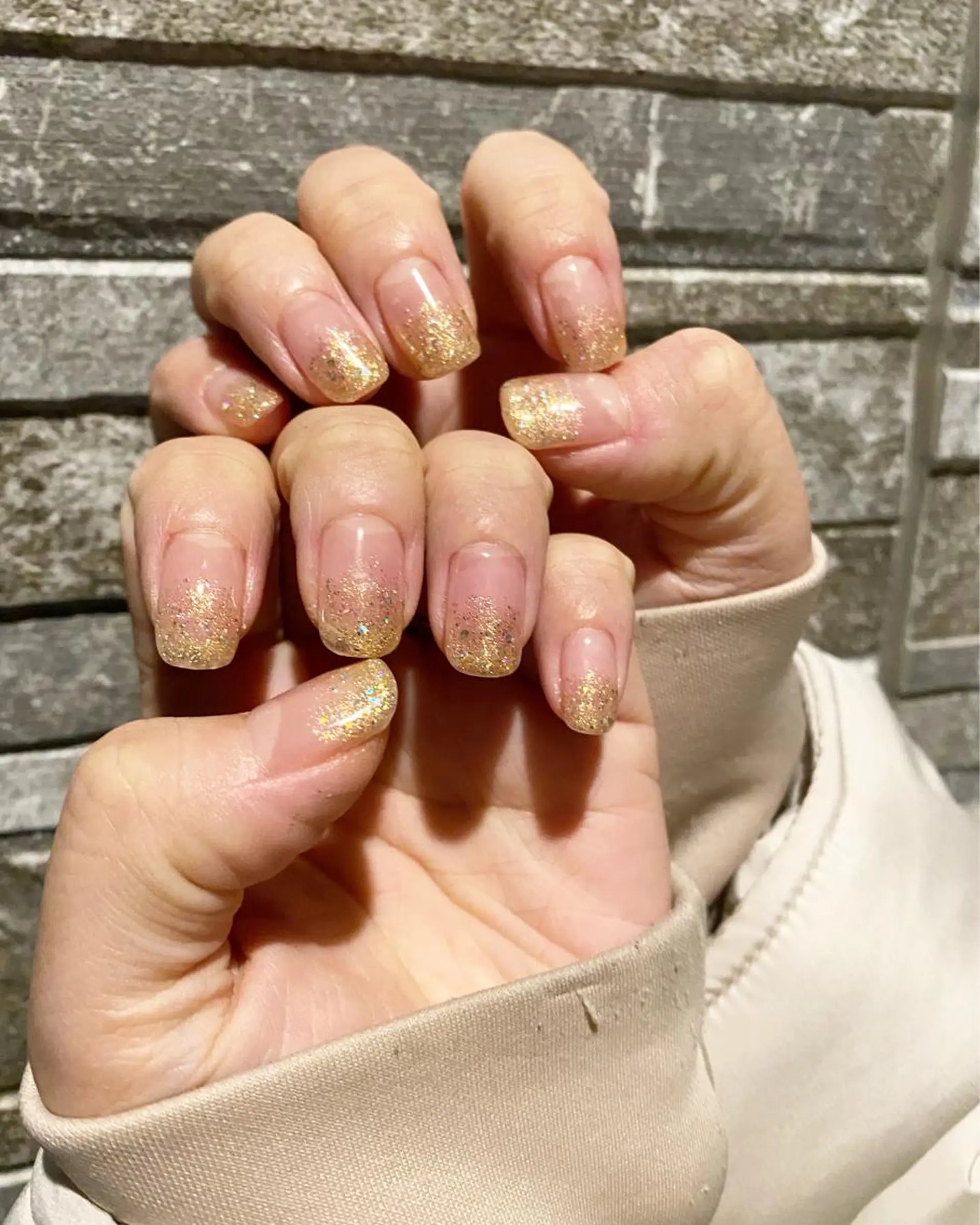 ネイル ラメ(グリッター) ラメグラデーション ハンドネイル 自宅サロン FeelFreeのマツエク・マツパデザイン