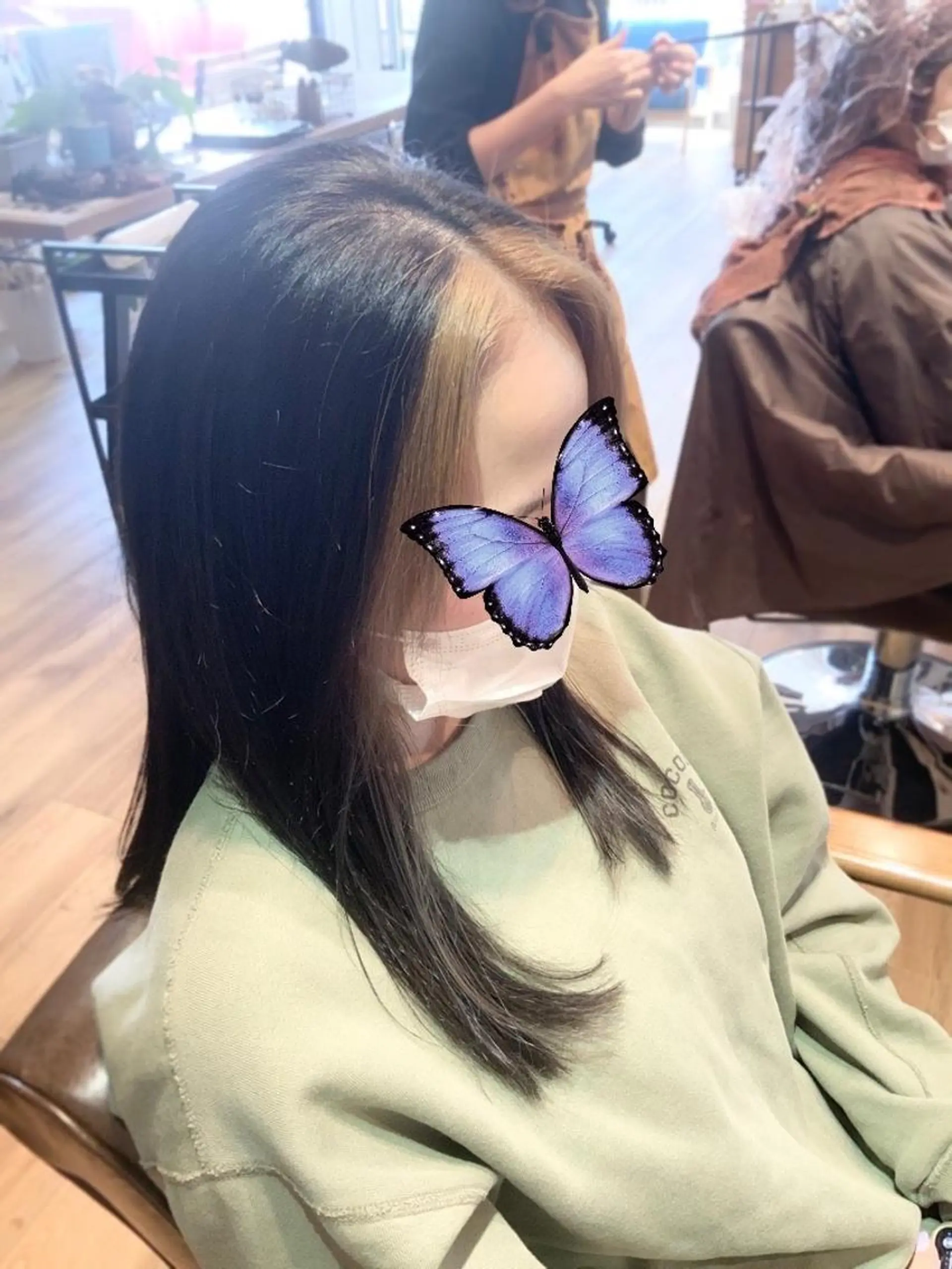 カラー アッシュ ミストバング  フェイスフレーミング ヘアカラー 堀 望美のヘアスタイル