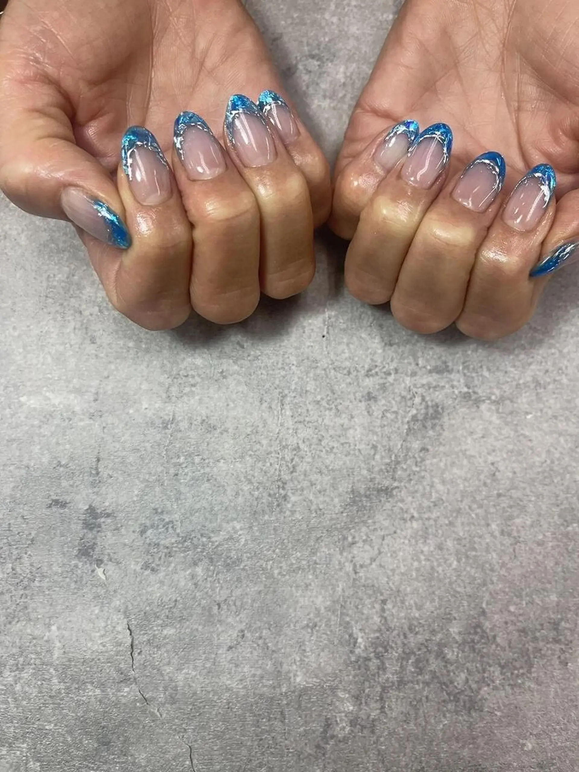 ネイル フットネイル フレンチネイル ジェルネイル ガラスフレンチ グラデーション ハンドネイル ハンドケア FASTNAIL PLUS 新宿店のネイルデザイン