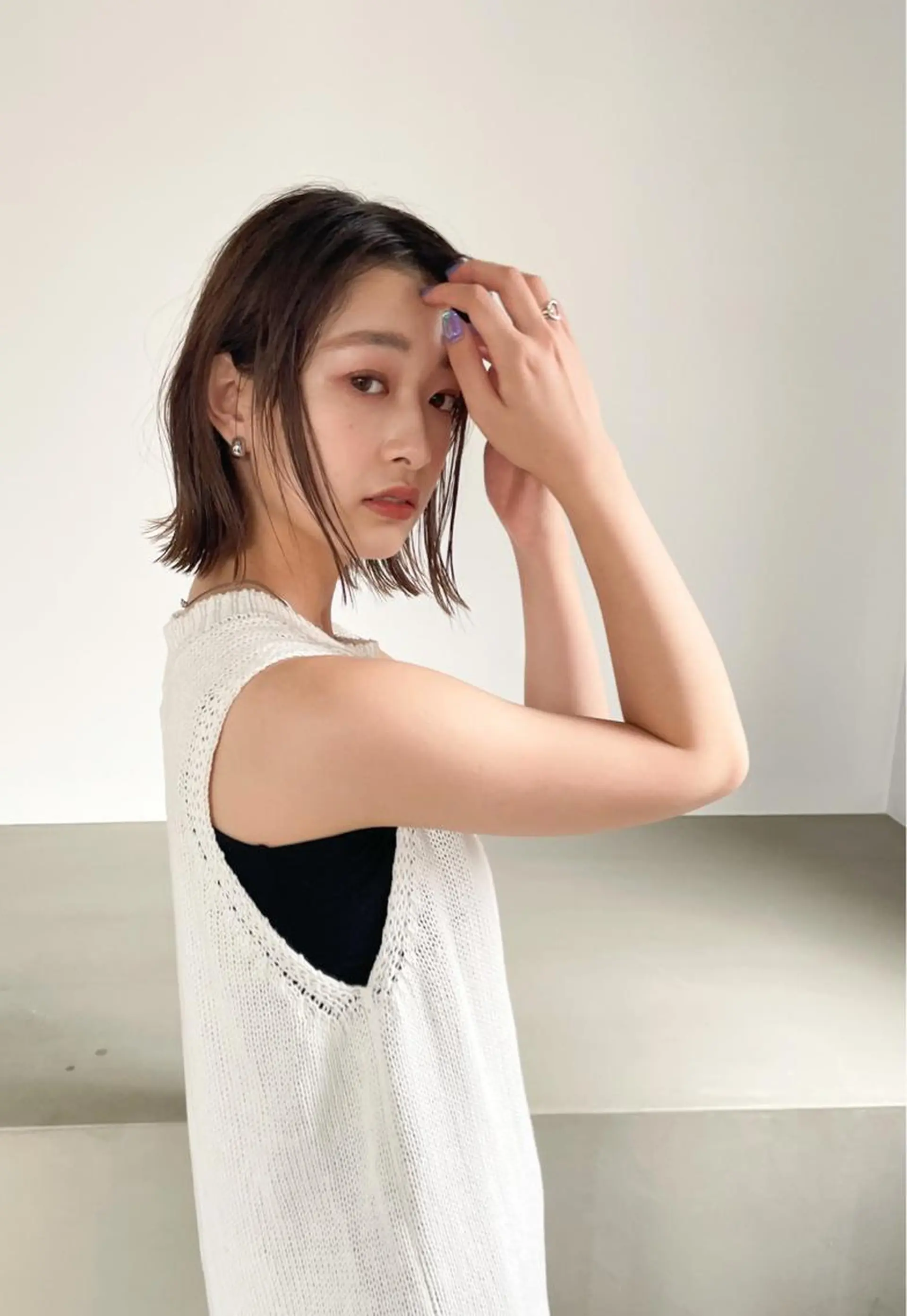 ミディアム カラー パーマ ショートボブ ミディアムパーマ アディクシーカラー ブリーチ ブロンド カット ヘアカラー トリートメント CEINE【セーヌ】 三軒茶屋のヘアスタイル