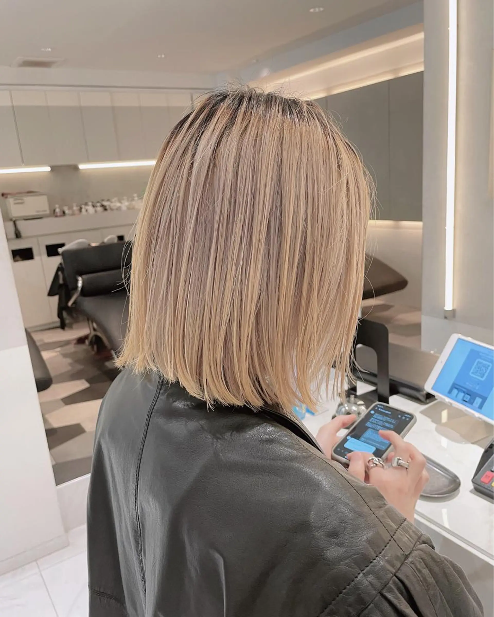 ミディアム ヘアカラー トリートメント ヘッドスパ ヘアセット オリーブ カラー✨有坂映哉のヘアスタイル