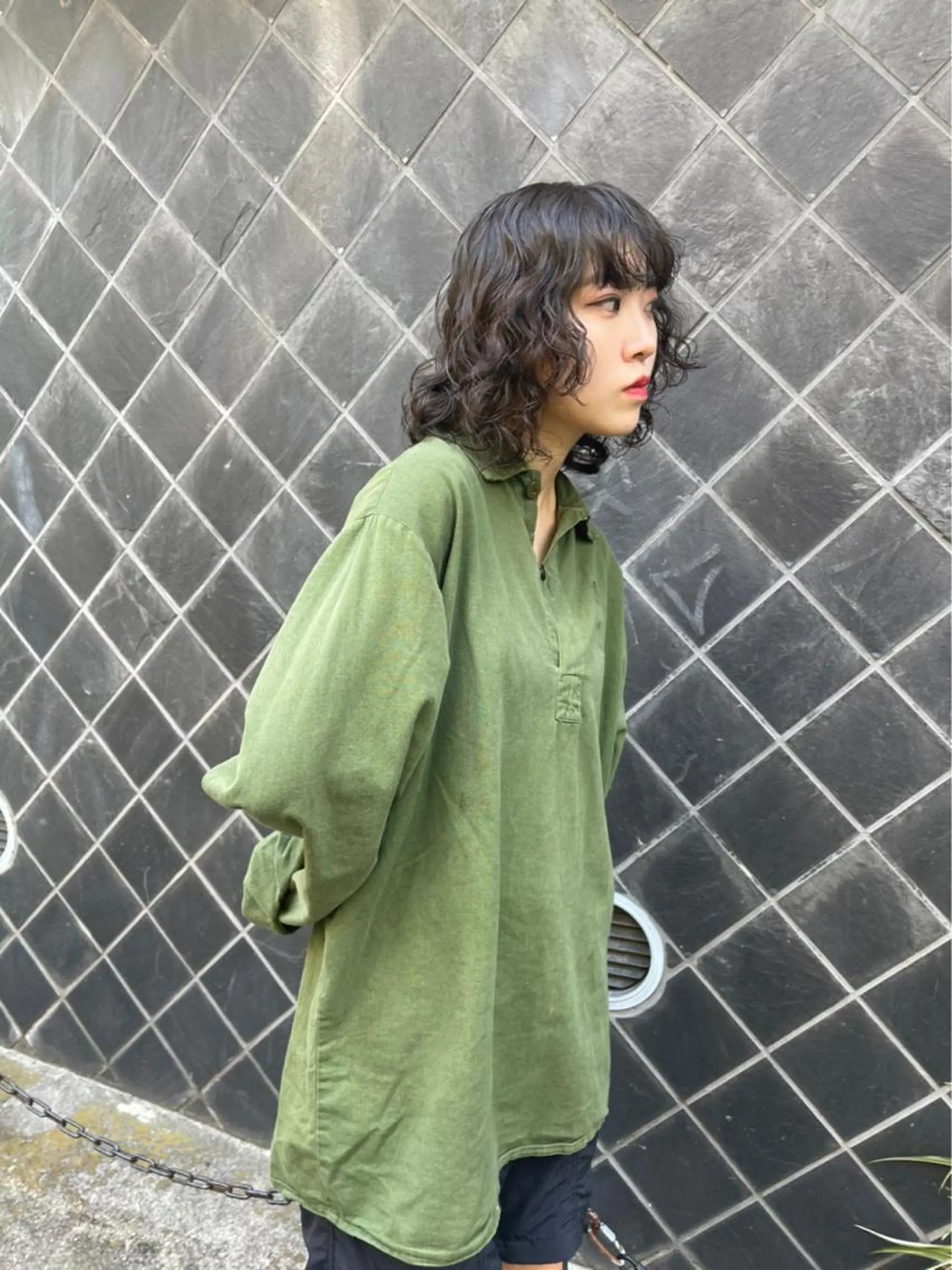 ミディアム パーマ ウルフレイヤー エクステ/kokiのヘアスタイル