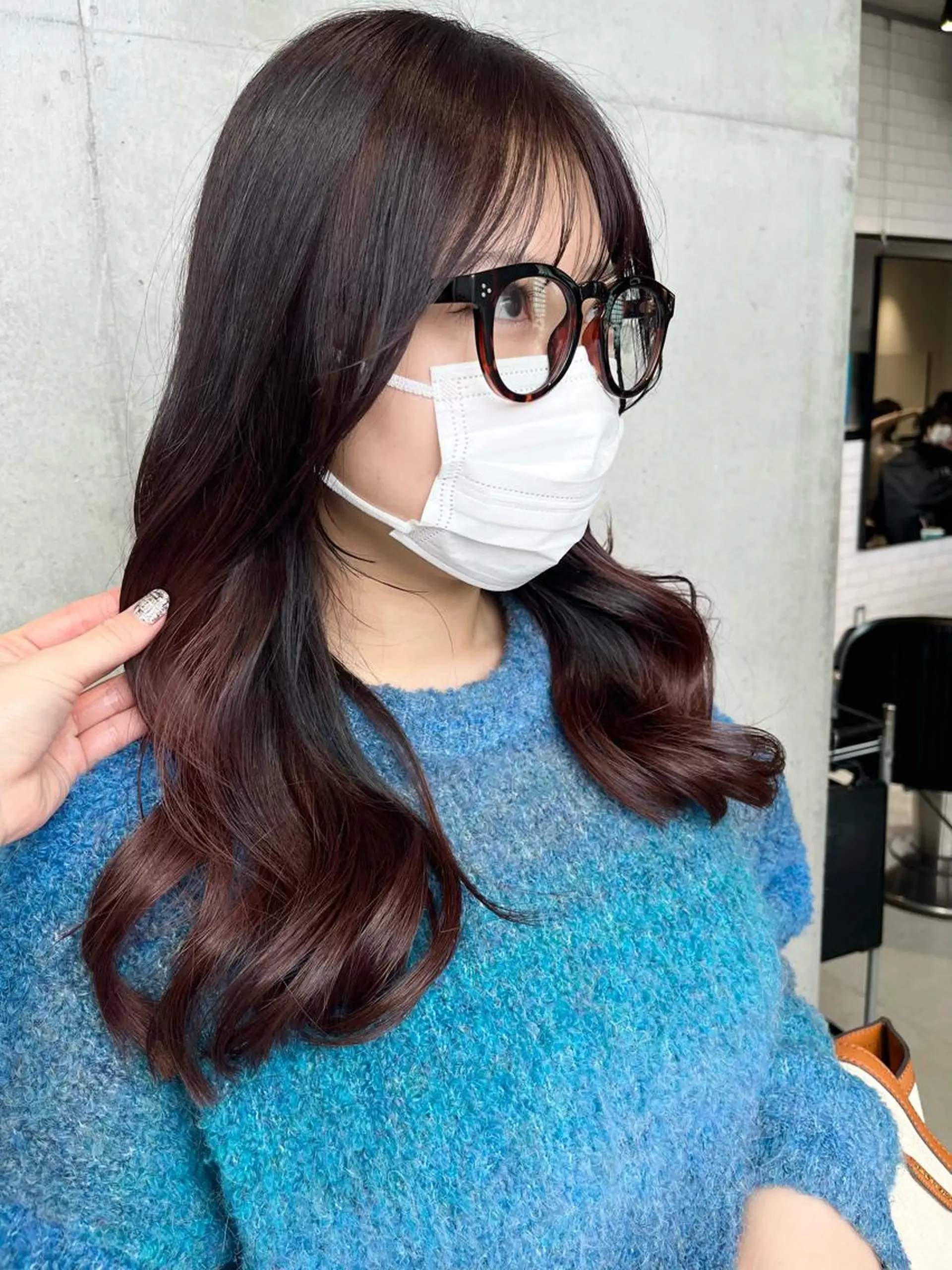 ロング カラー パーマ ヘアアレンジ カット ヘアカラー トリートメント 透明感/オリーブ/ グレージュ/YUKAのヘアスタイル