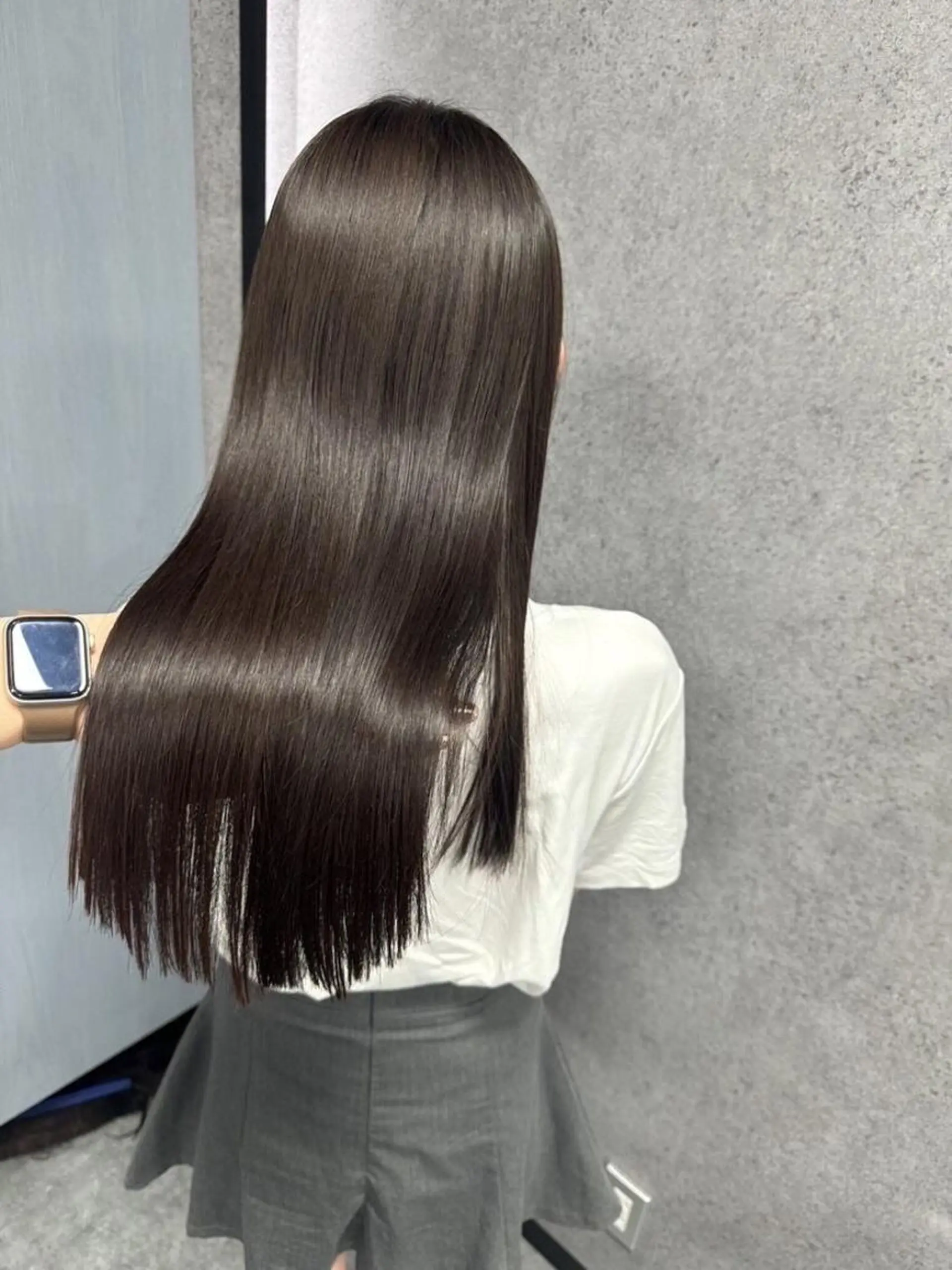 ロング ハイライト 髪質改善 韓国風ヘア レイヤーカット 小顔カット カット 縮毛矯正 トリートメント TIGRE for hairのヘアスタイル