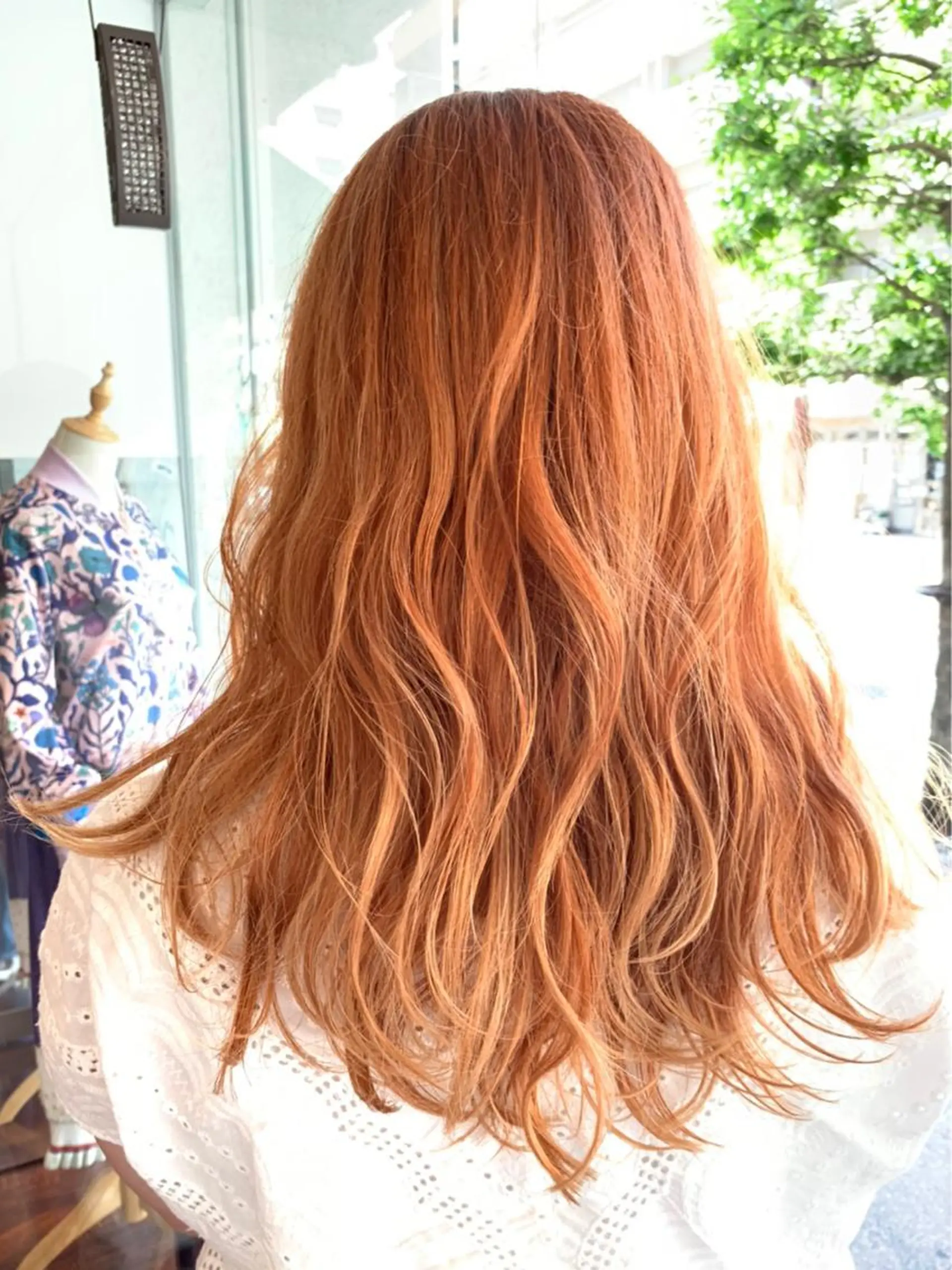 ロング カラー オレンジ ヘアカラー トリートメント CoCooN 店長 さのえみのヘアスタイル