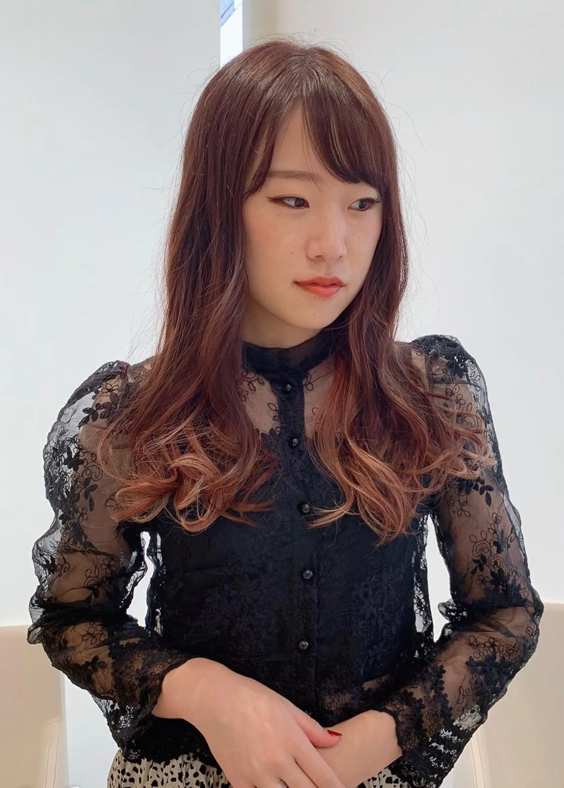 ロング ロング ヘアカラー トリートメント 藤森 希美のヘアスタイル