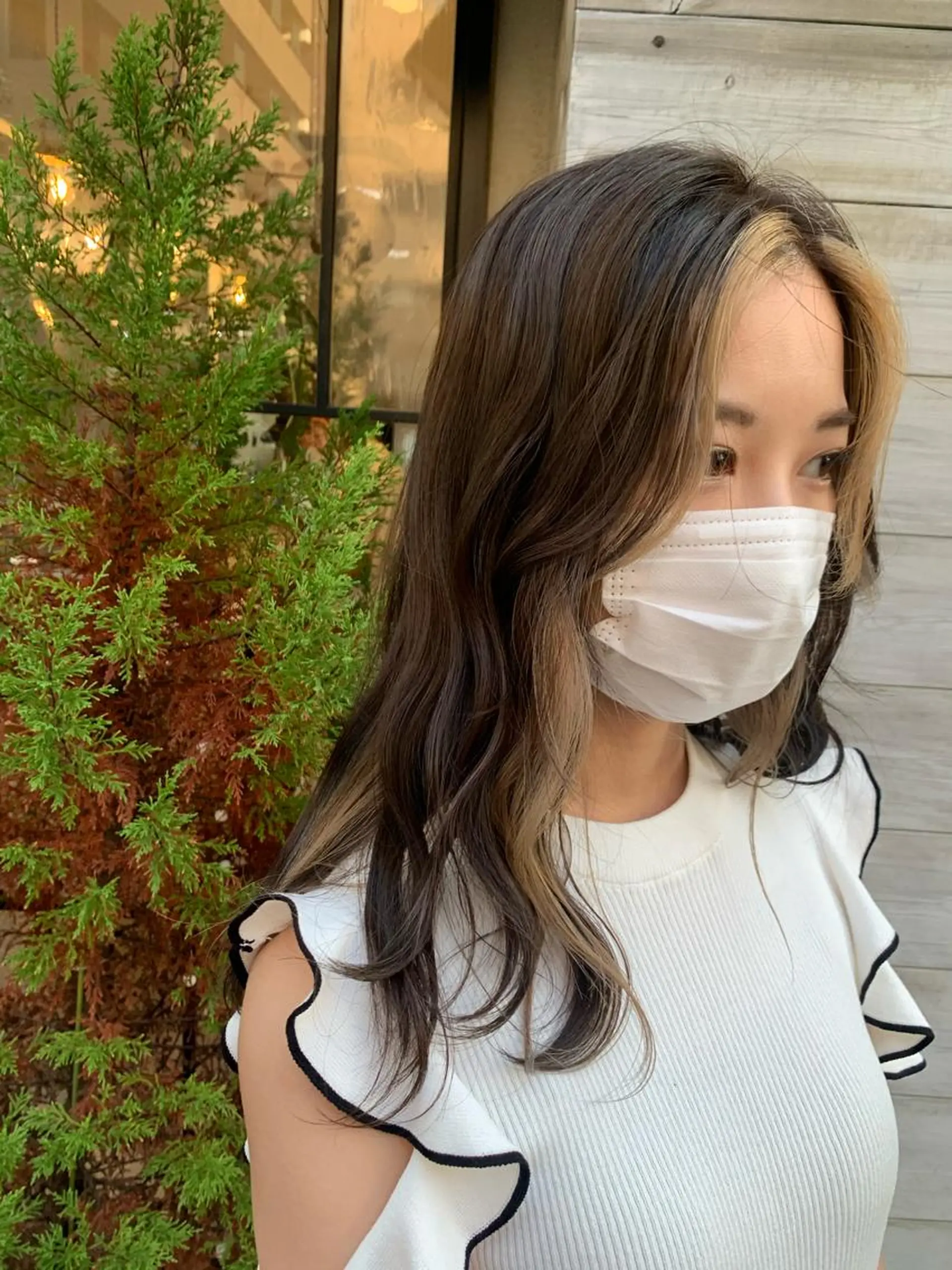 ロング ミストバング 柳川沙羅 🌿透明感カラーのヘアスタイル