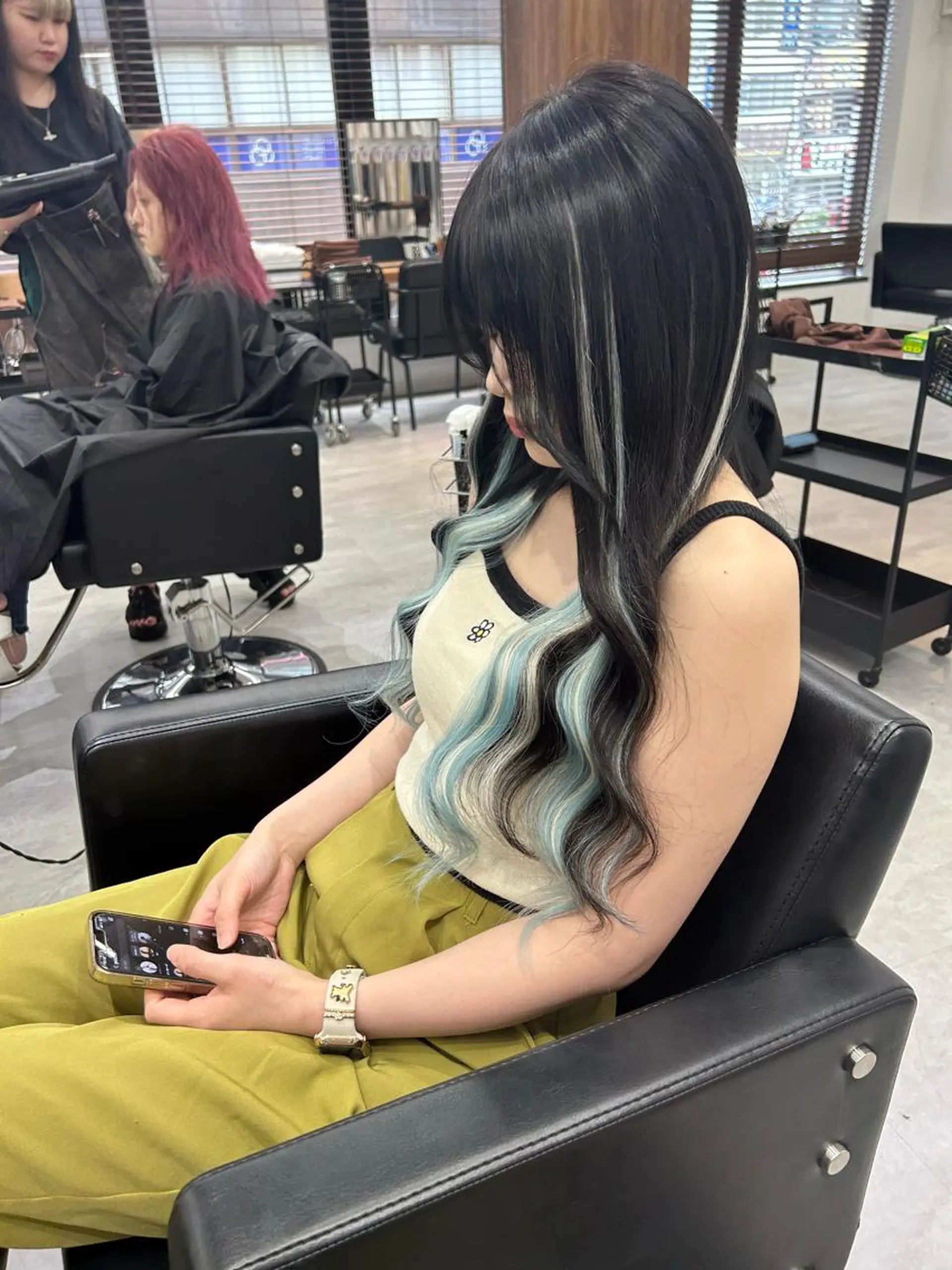 ロング ヘアアレンジ エクステ ハイライト 学生 エクステ ENA💗NEXT /ハイトーンエクステのヘアスタイル