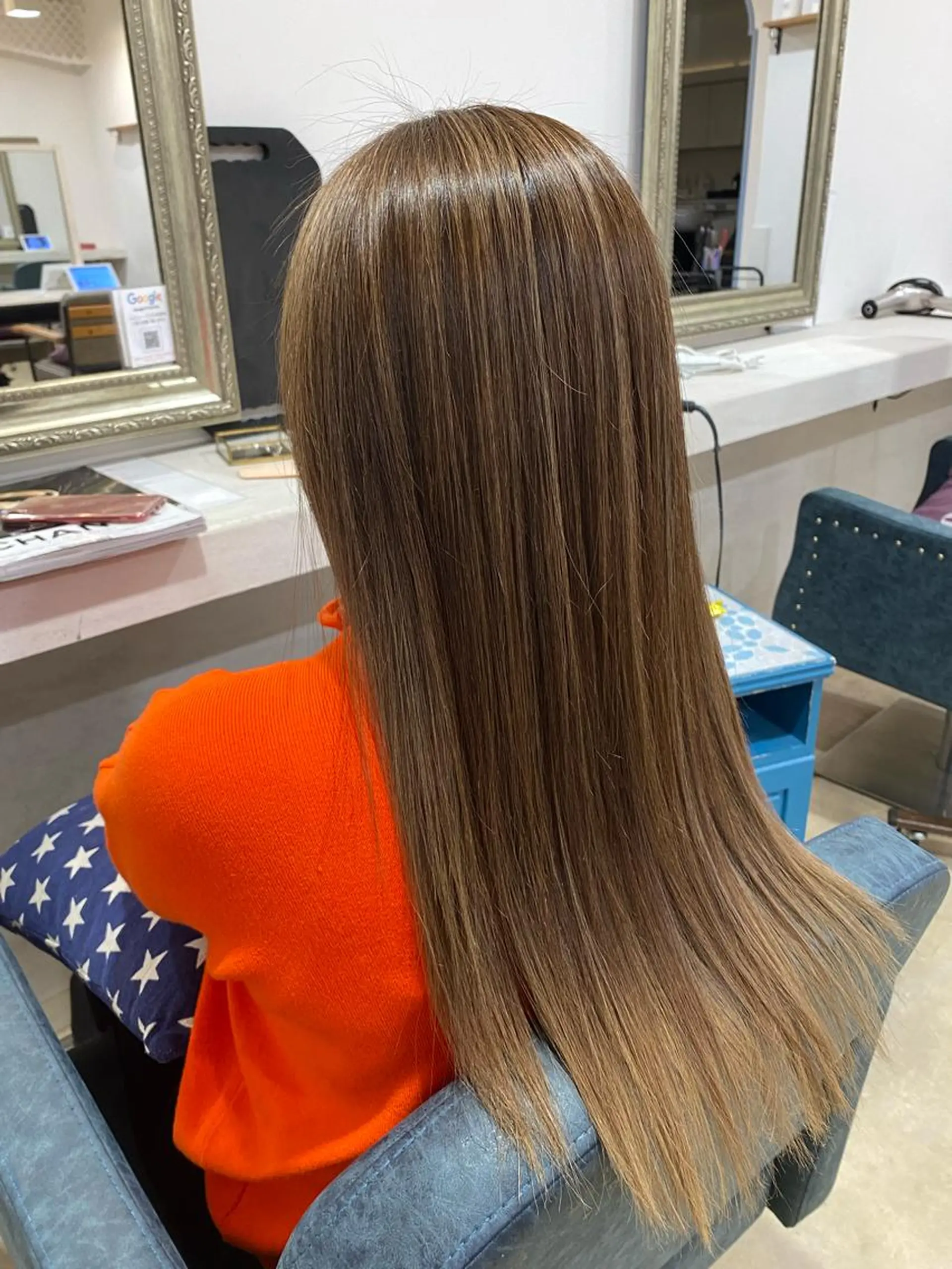 ロング カラー 饒平名 知也のヘアスタイル