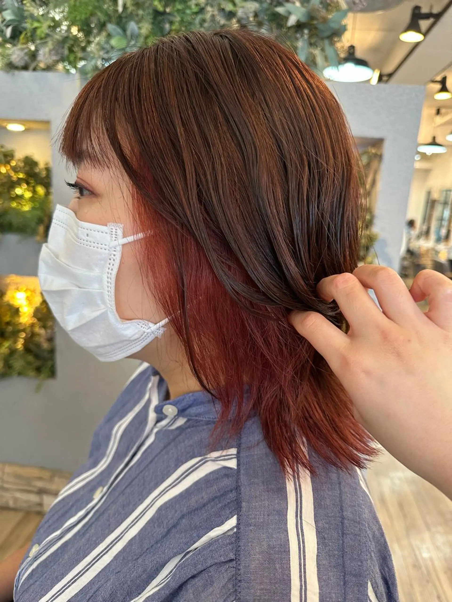 ミディアム カラー 透明感カラー オレンジ ウルフカット カット ヘアカラー sato ayaka ｜透明感カラー🫧のヘアスタイル