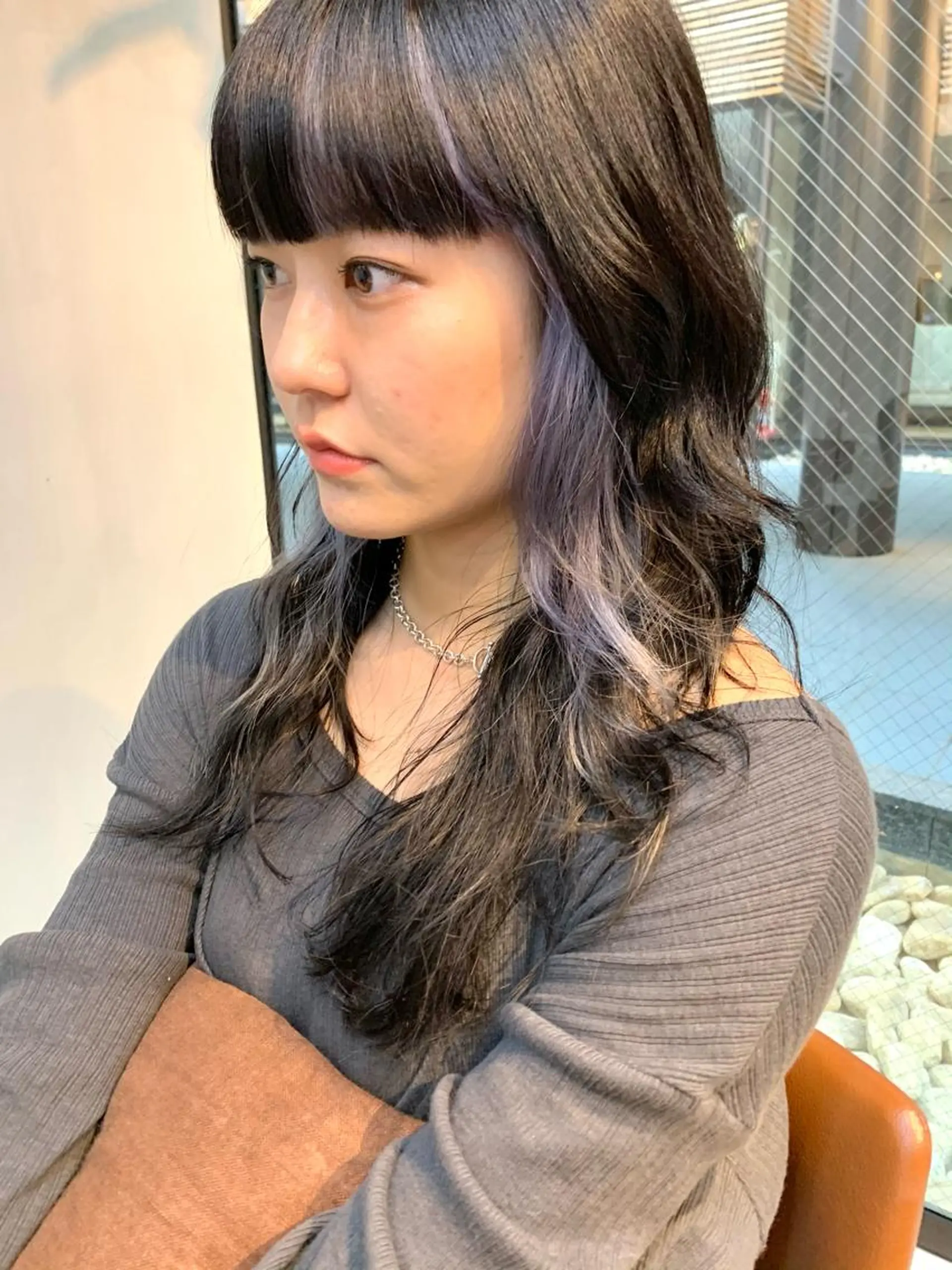 ロング カラー ブリーチ パープルカラー 似合わせショート×透 明感/やじまたかしのヘアスタイル