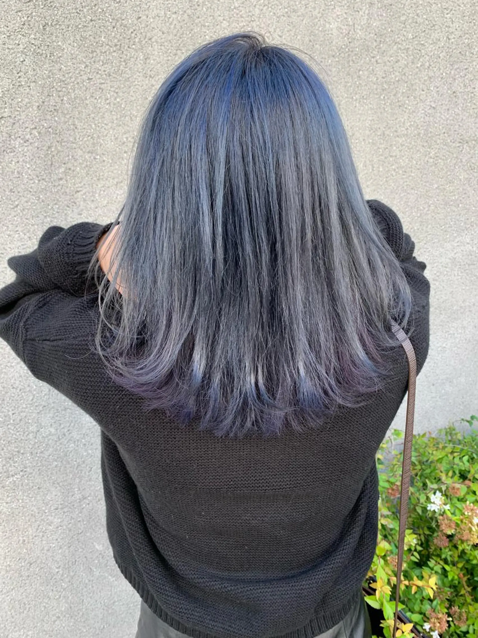 ミディアム カラー ブルーカラー ダブルカラー インナーカラー パープルカラー カット ヘアカラー トリートメント 大人かわいい💍🤍 ボブ/ショートボブのヘアスタイル