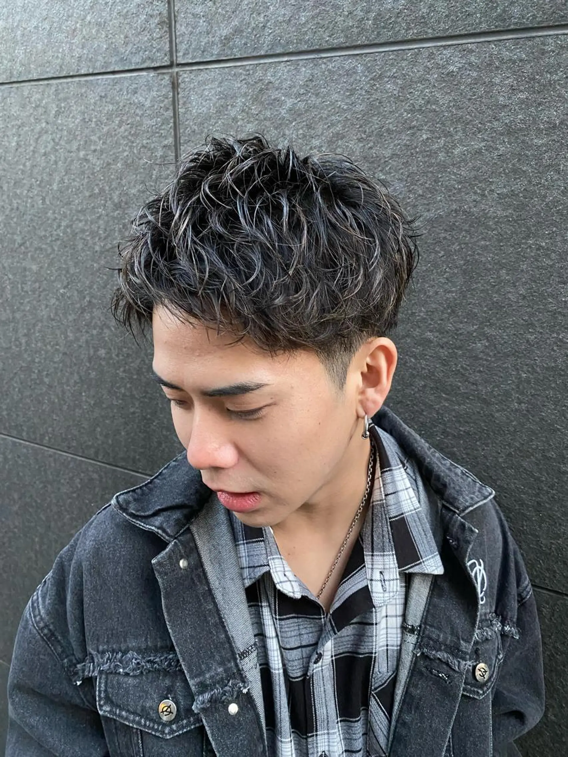 ショート パーマ メンズ カット ヘアセット メンズブリーチカラー /パーマ ごーた立川のヘアスタイル