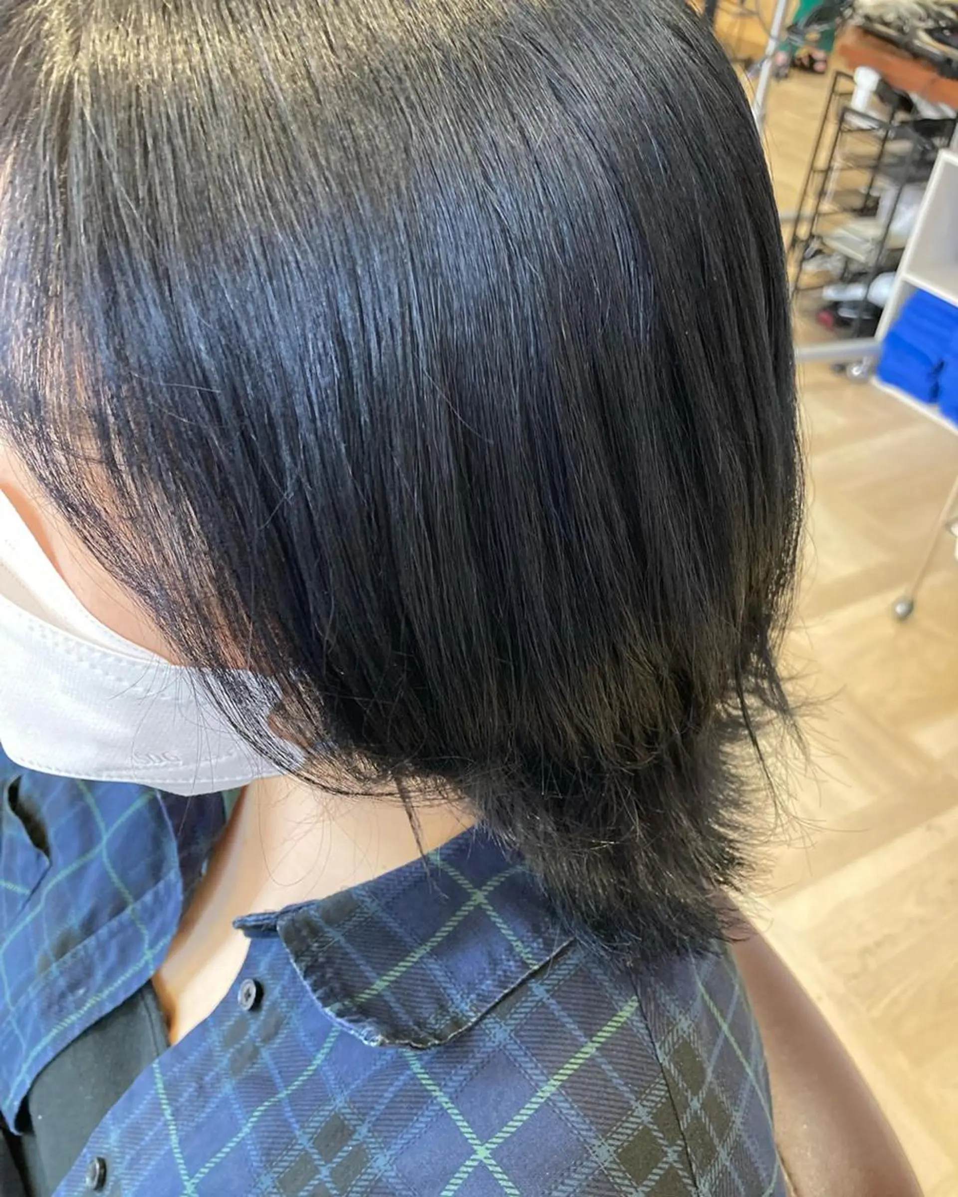カラー 黒髪 ブルーカラー ブルーブラック 髪質改善/透明感 カラー/内藤有須加のヘアスタイル
