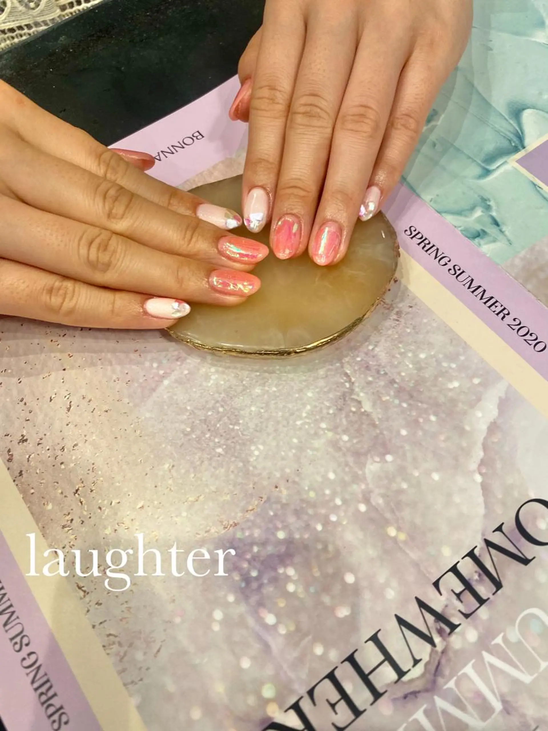ネイル 氷ネイル・うるうるネイル ハンドネイル laughter nailのネイルデザイン