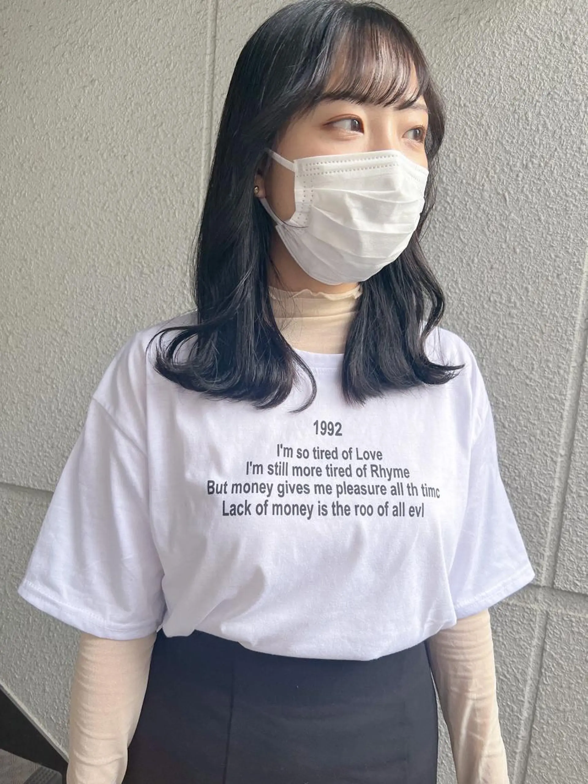 ミディアム カラー 黒髪 学生 韓国風ヘア カラーパティシエ facce🌼ikoのヘアスタイル