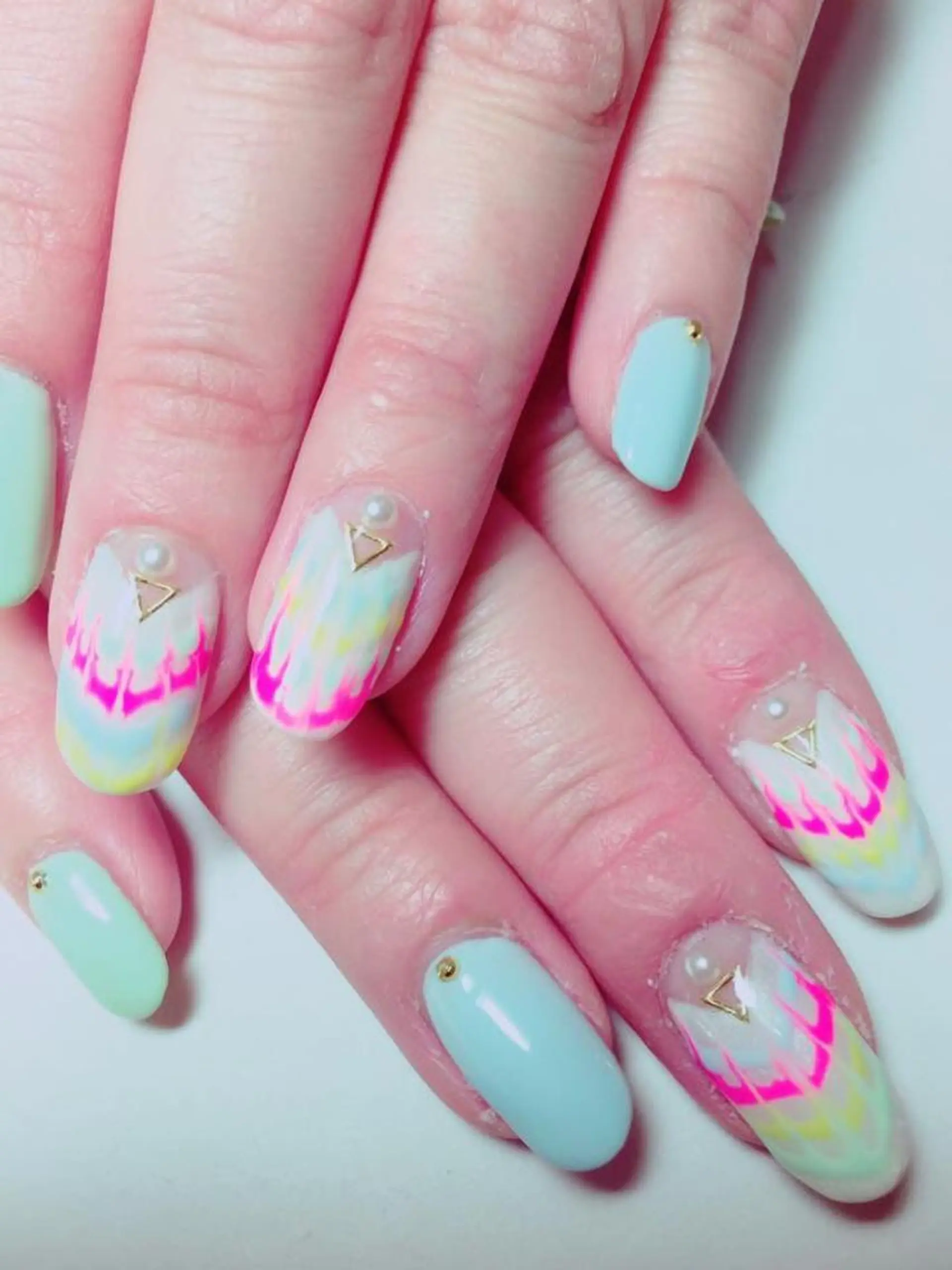 ネイル ジェルネイル ピーコックネイル Ｓ Reyのネイルデザイン