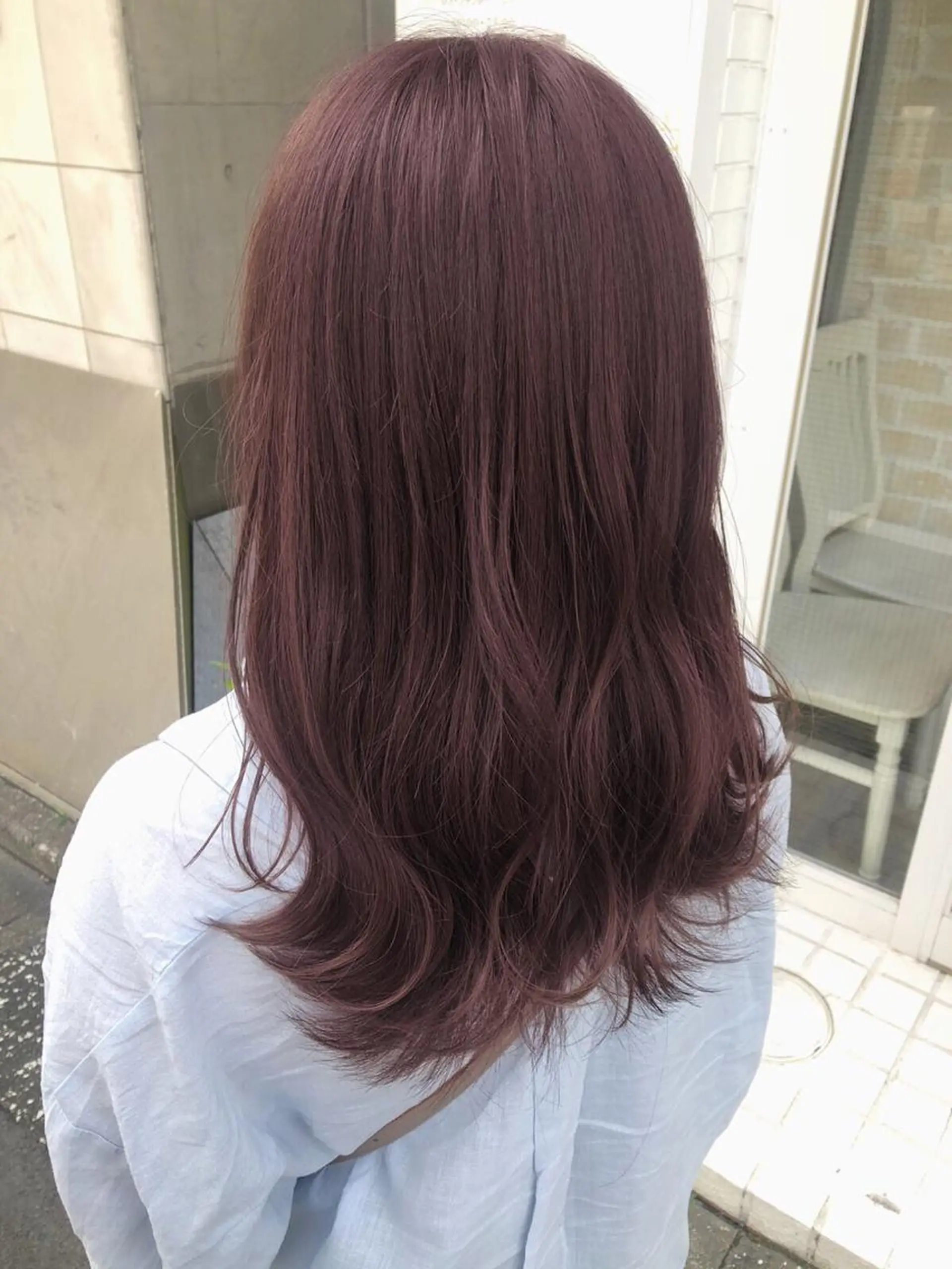 セミロング カラー ブリーチ ブラウンカラー ダブルカラー ブリーチなしカラー ピンクカラー 透明感カラー│ レイヤーヘア中居美樹のヘアスタイル