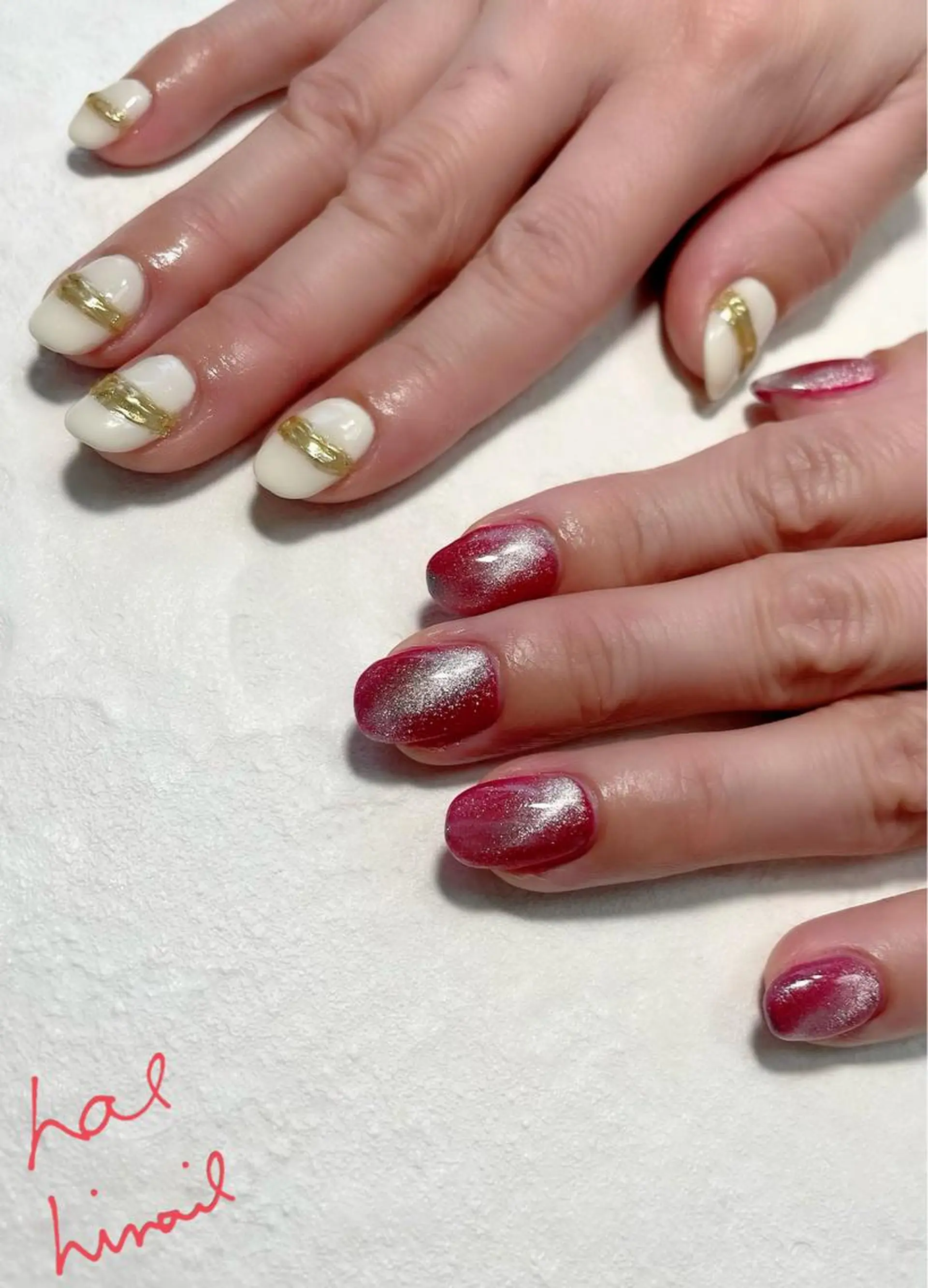 ネイル マグネットネイル ミラーネイル はるひな ねいるのネイルデザイン