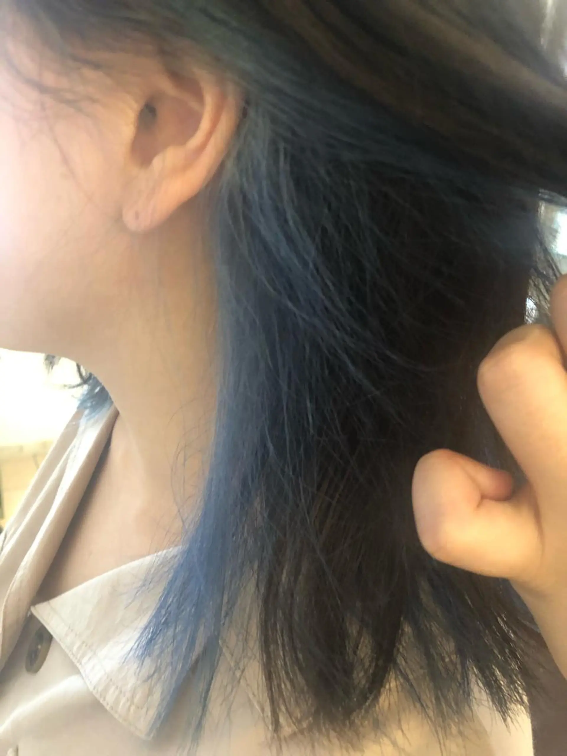 ミディアム カラー ブルーカラー インナーカラー 韓国hair ·͜· watanabeのヘアスタイル