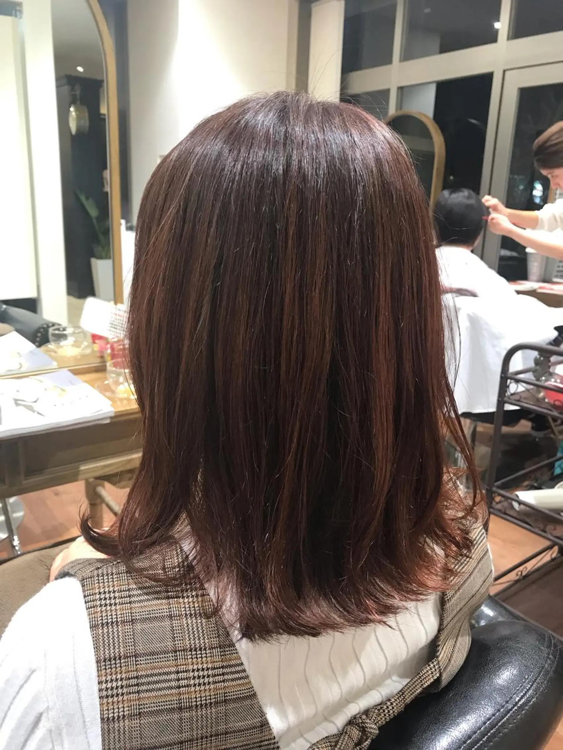 ミディアム カラー ピンクカラー カット ヘアカラー アザマ　ヤスカツ _rosso 川口のヘアスタイル
