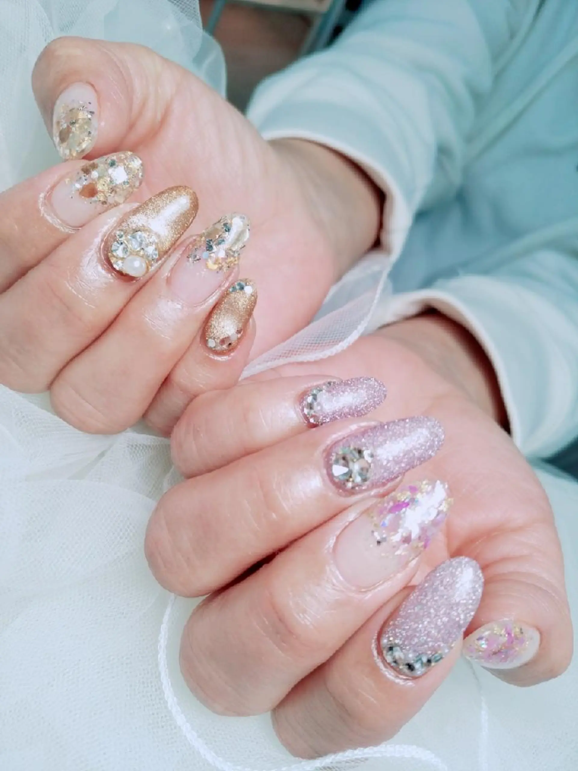 ネイル 長さ出し ハンドネイル 門戸厄神プライベートサロンulunail所属・ulunail mikaのネイルデザイン