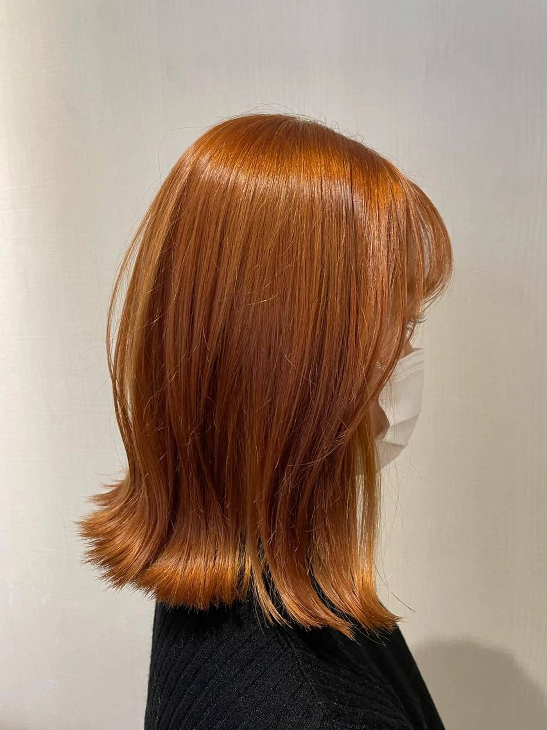 ミディアム カラー ベージュカラー ブリーチ 透明感カラー オレンジ 外国人風カラー ナチュラル🧡可愛い MINAMIのヘアスタイル