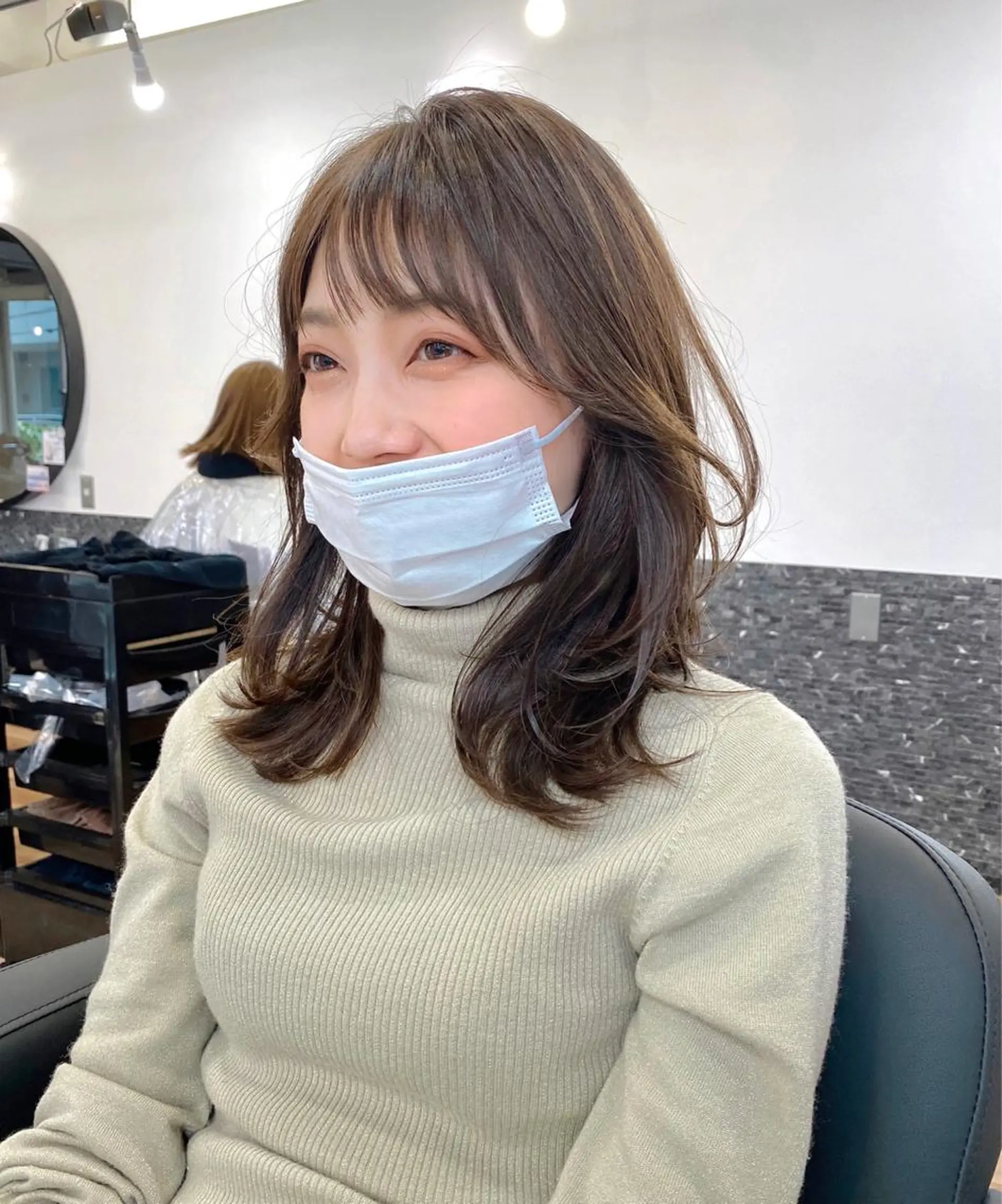 ミディアム カラー ベージュカラー オリーブベージュ くびれヘア 似合わせレイヤー 🇰🇷荒木洋文のヘアスタイル
