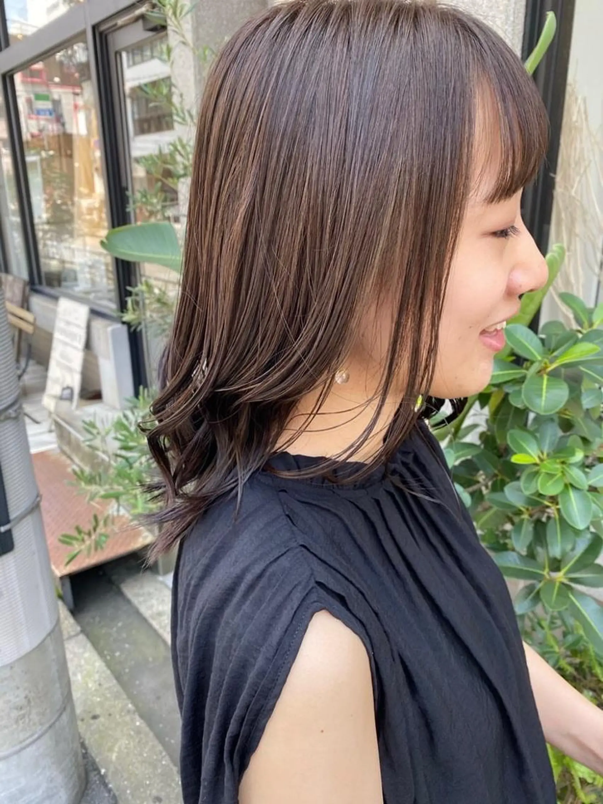 セミロング ヘアカラー トリートメント 艶髪color💎髪 質改善ストレート大吉のヘアスタイル