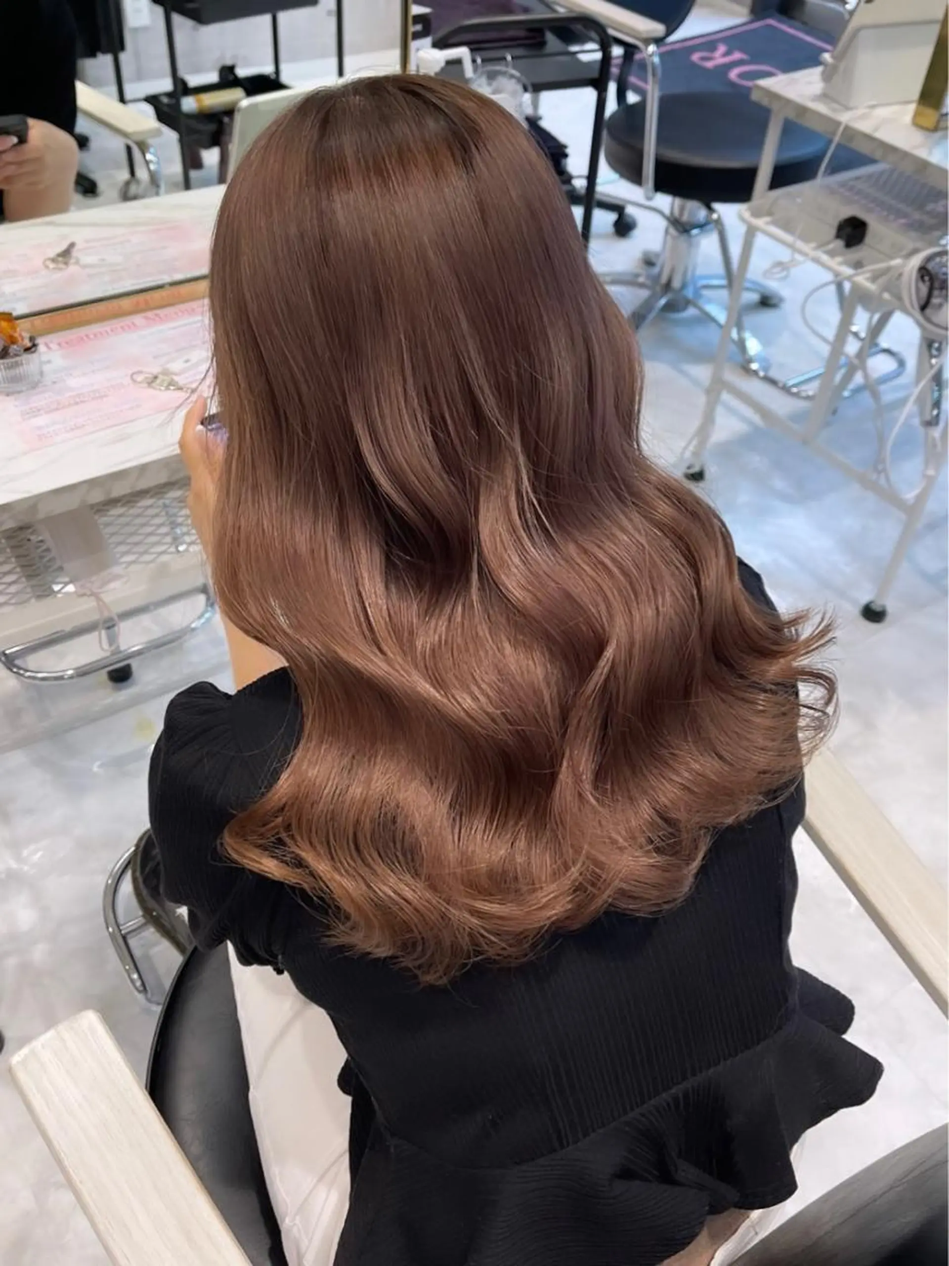 ロング カラー パーマ ヘアアレンジ メンズ キッズ ネイル マツエク・マツパ アイブロウ 🎀韓国レイヤー YURINA🎀のヘアスタイル