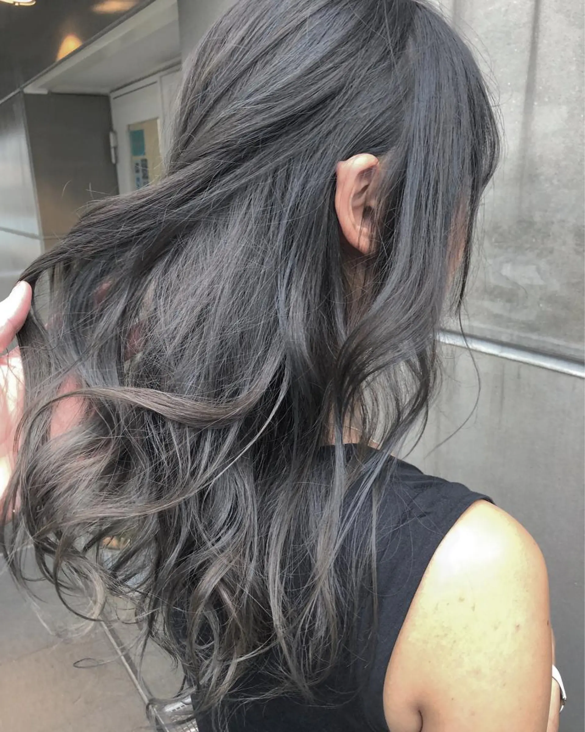 セミロング カラー 北間 寛哉のヘアスタイル