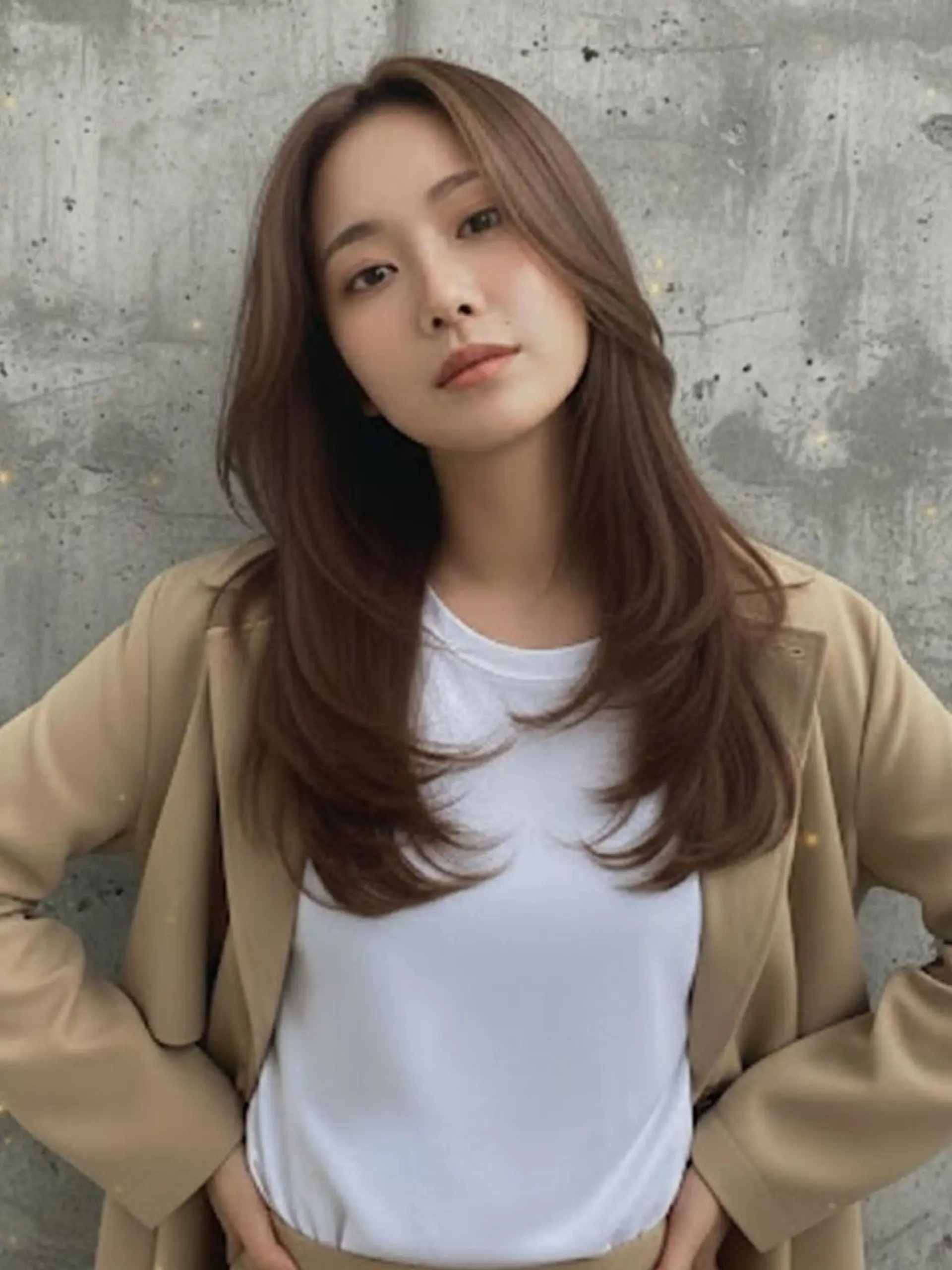 ロング カラー 透明感カラー グレージュ レイヤーカット カット ヘアカラー ヘアサロンM渋谷 カットカラーブリーチのヘアスタイル