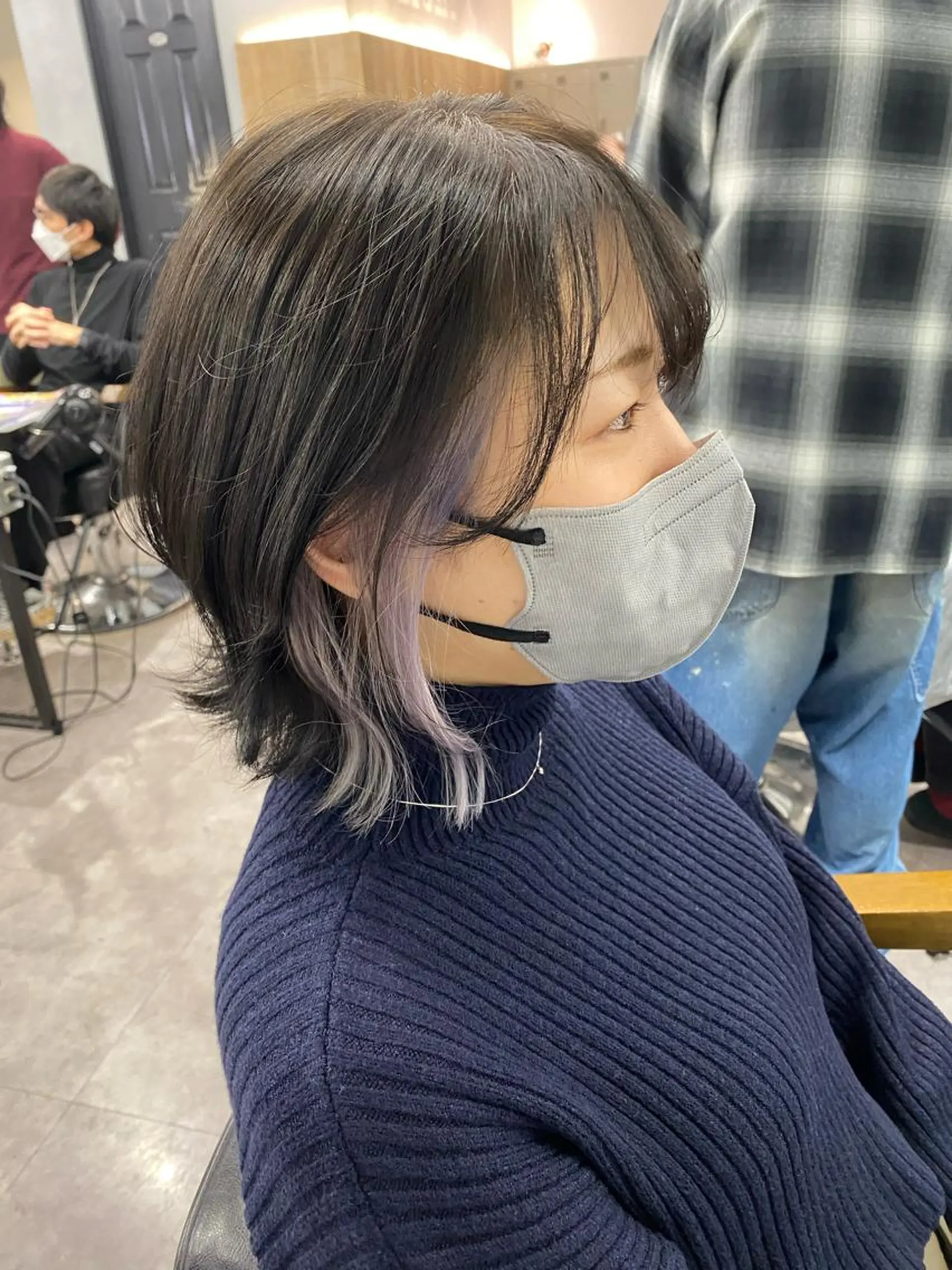 ショート カラー ブリーチ ラベンダーカラー 最高峰ボブ/ 切りっぱなし/田野のヘアスタイル