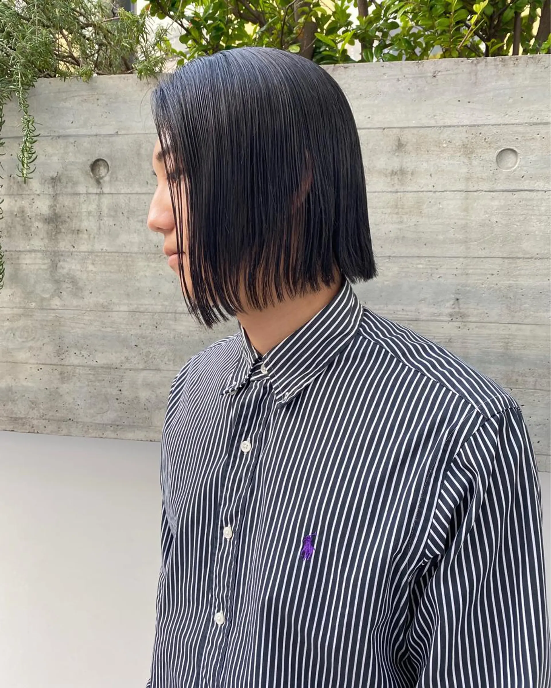 ミディアム メンズ パーマ、髪質改善 カズマのヘアスタイル