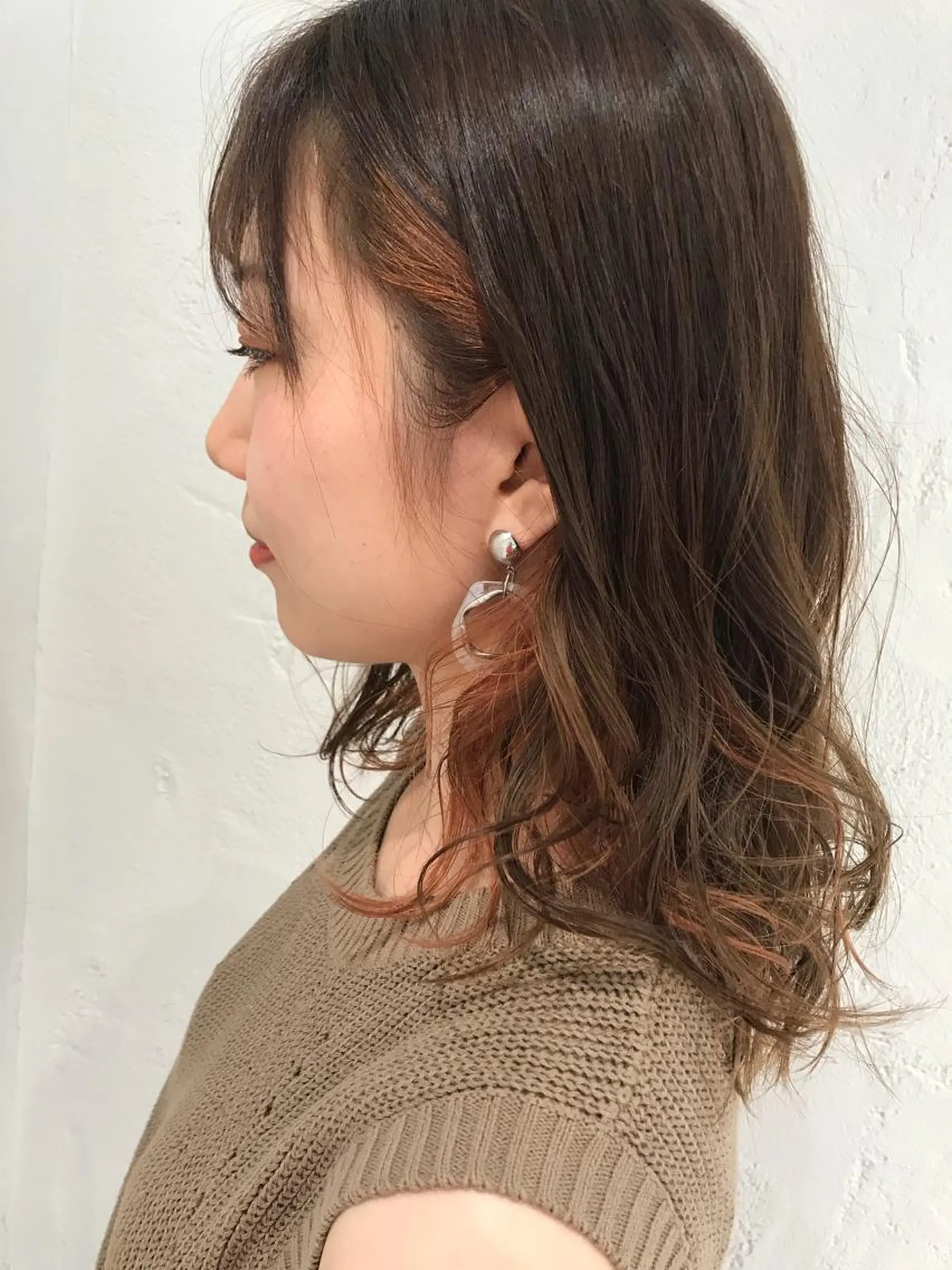 ミディアム カラー パーマ ヘアアレンジ ネイル マツエク・マツパ 韓国ヘア/レイヤー /透明感カラー❤️のヘアスタイル
