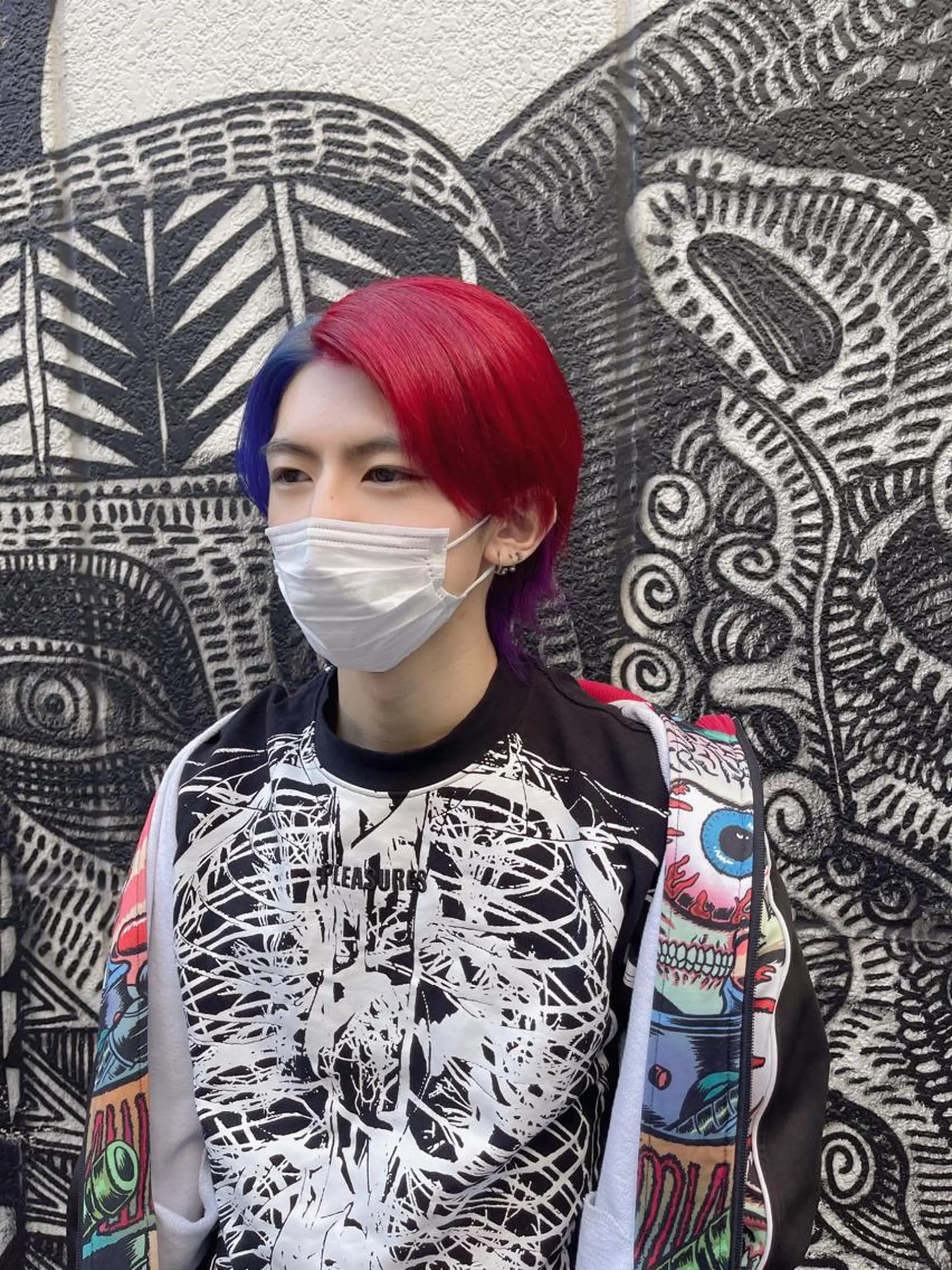 ショート カラー メンズ ブルーカラー レッドカラー バイオレットカラー 🌈派手髪エクステ ブレイズ🌈ひろとのヘアスタイル