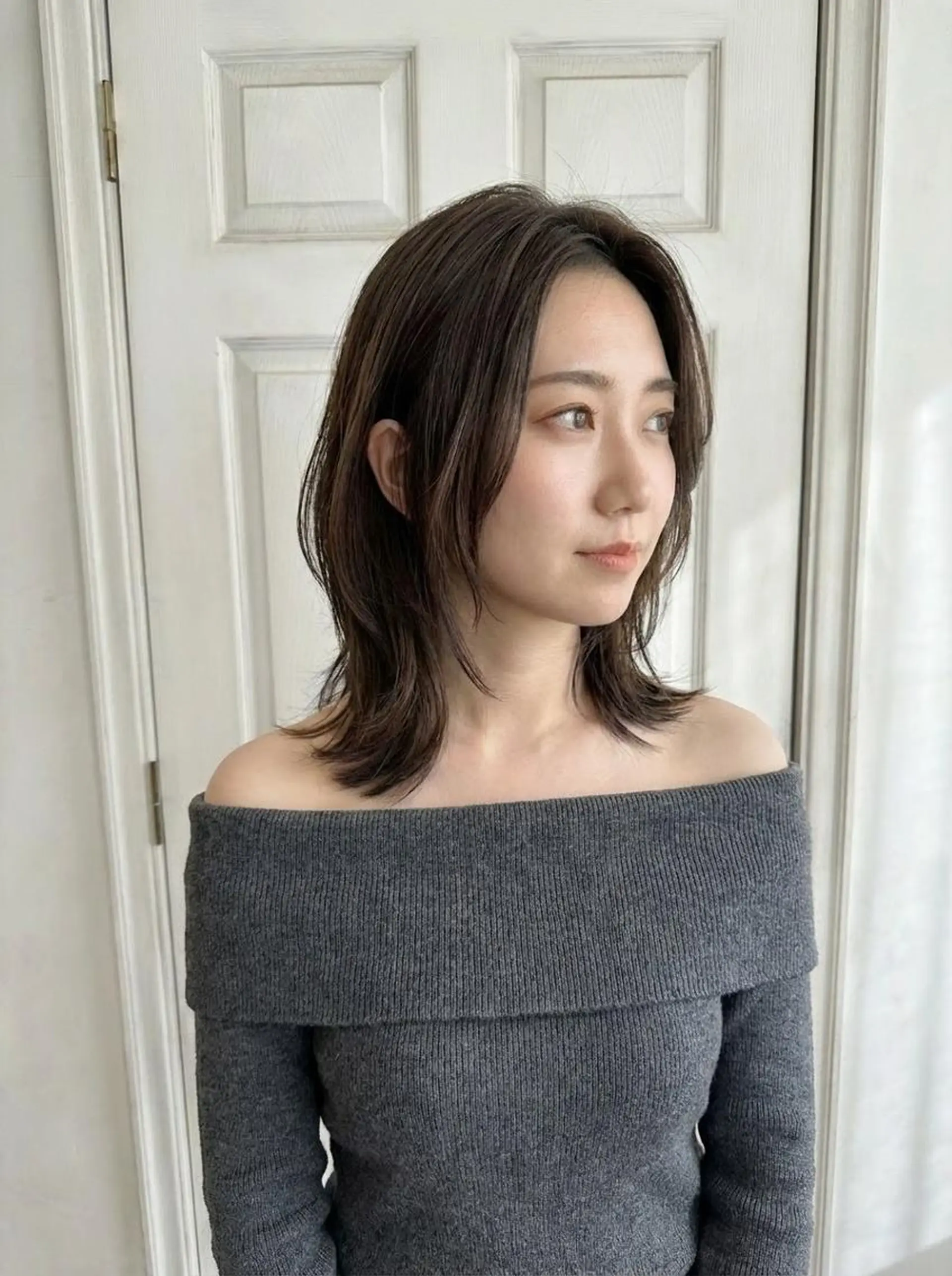 セミロング ボブ くびれヘア 顔周りカット 髪質改善 韓国風ヘア Aroma hair 🌙tanakaのヘアスタイル