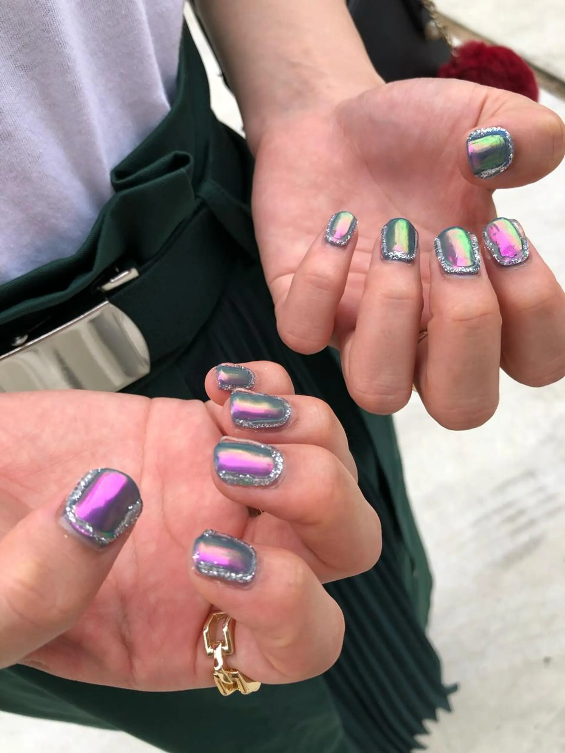 ネイル アートネイル オーロラネイル 氷ネイル・うるうるネイル emma nailのネイルデザイン