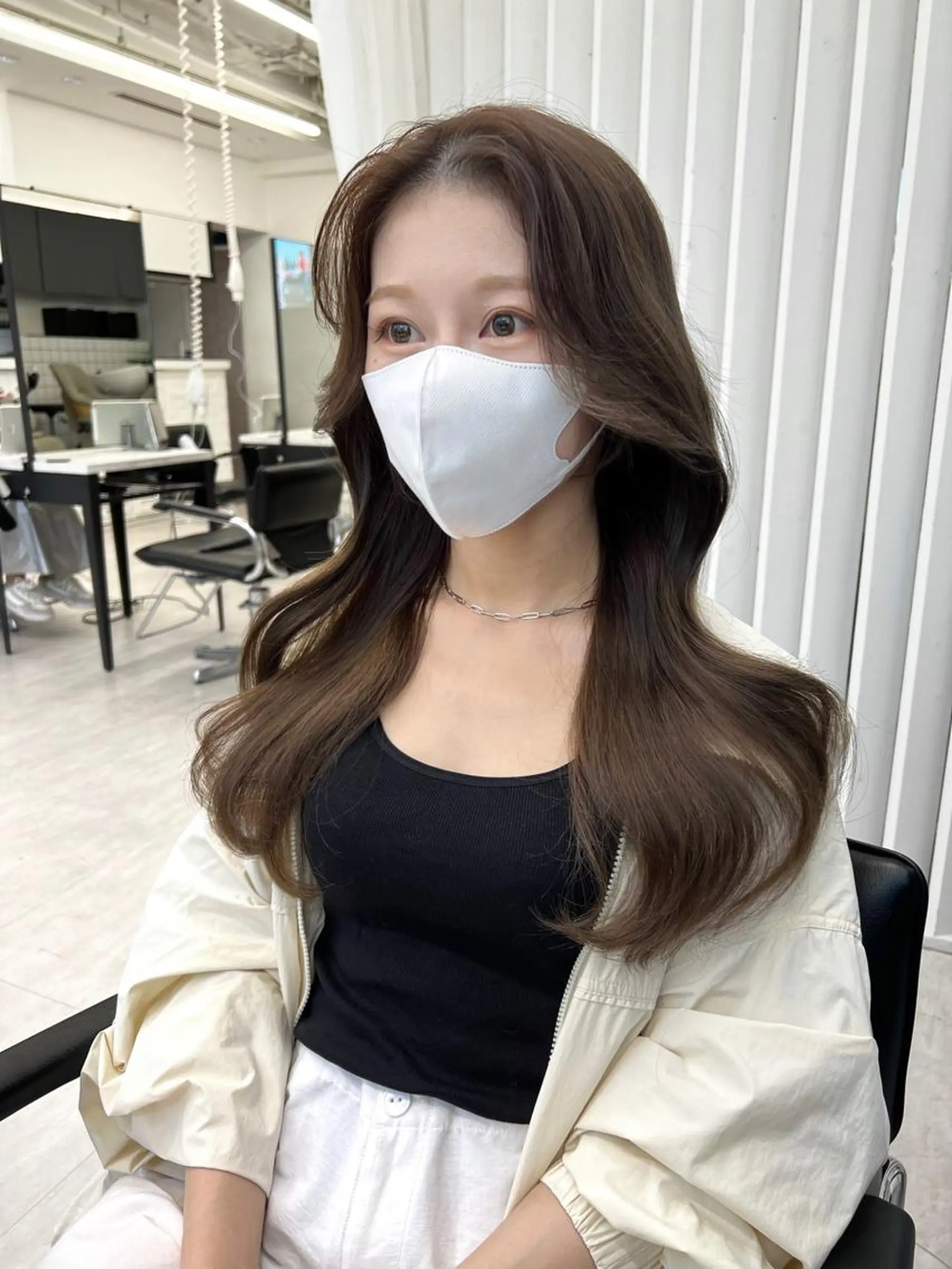 ロング カラー 韓国ヘア♡ 顔まわりカットayaのヘアスタイル