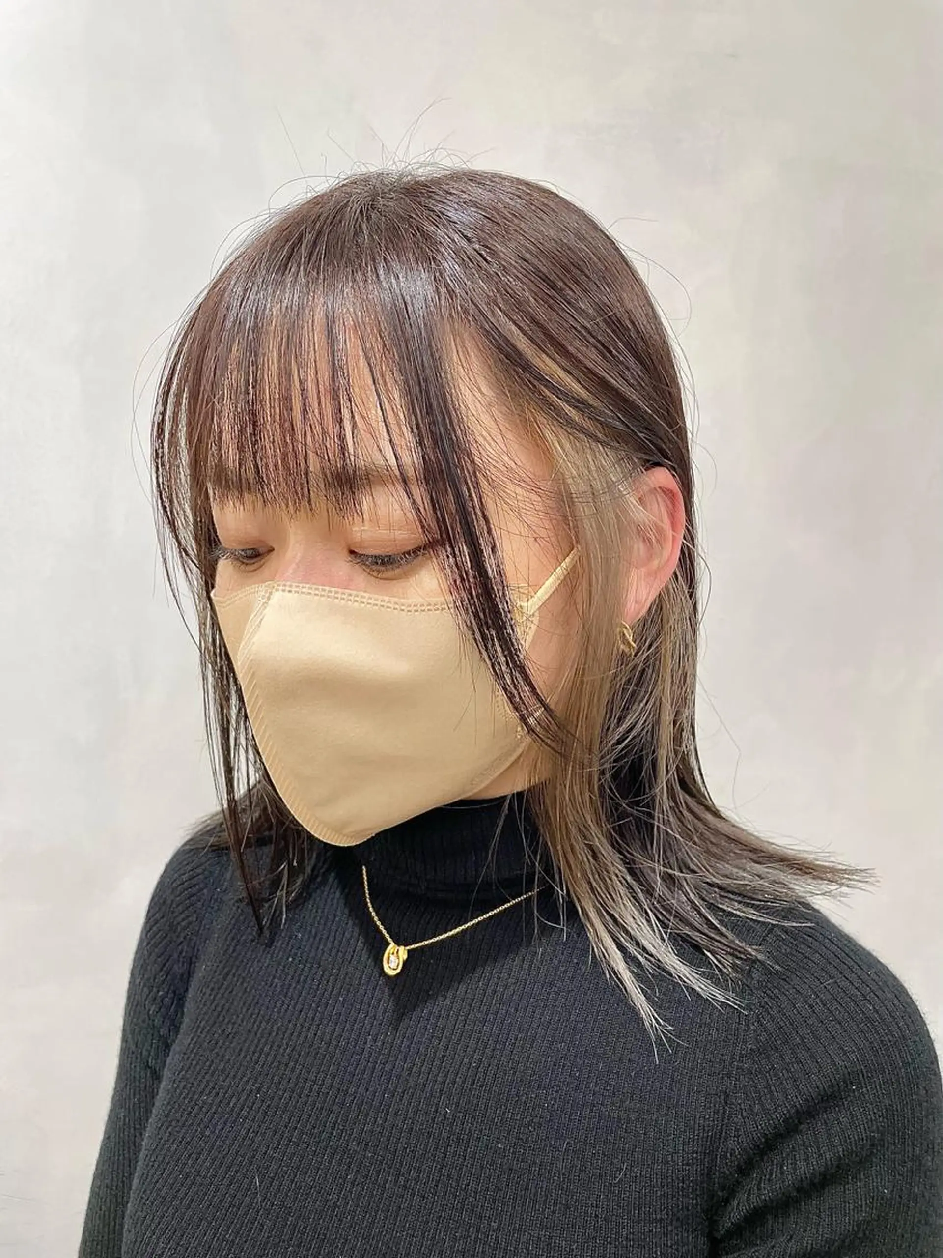 ミディアム カラー ベージュカラー イヤリングカラー グレージュ カット ヘアカラー トリートメント 🔷ダブルカラーハイ トーン🔷櫻井走のヘアスタイル