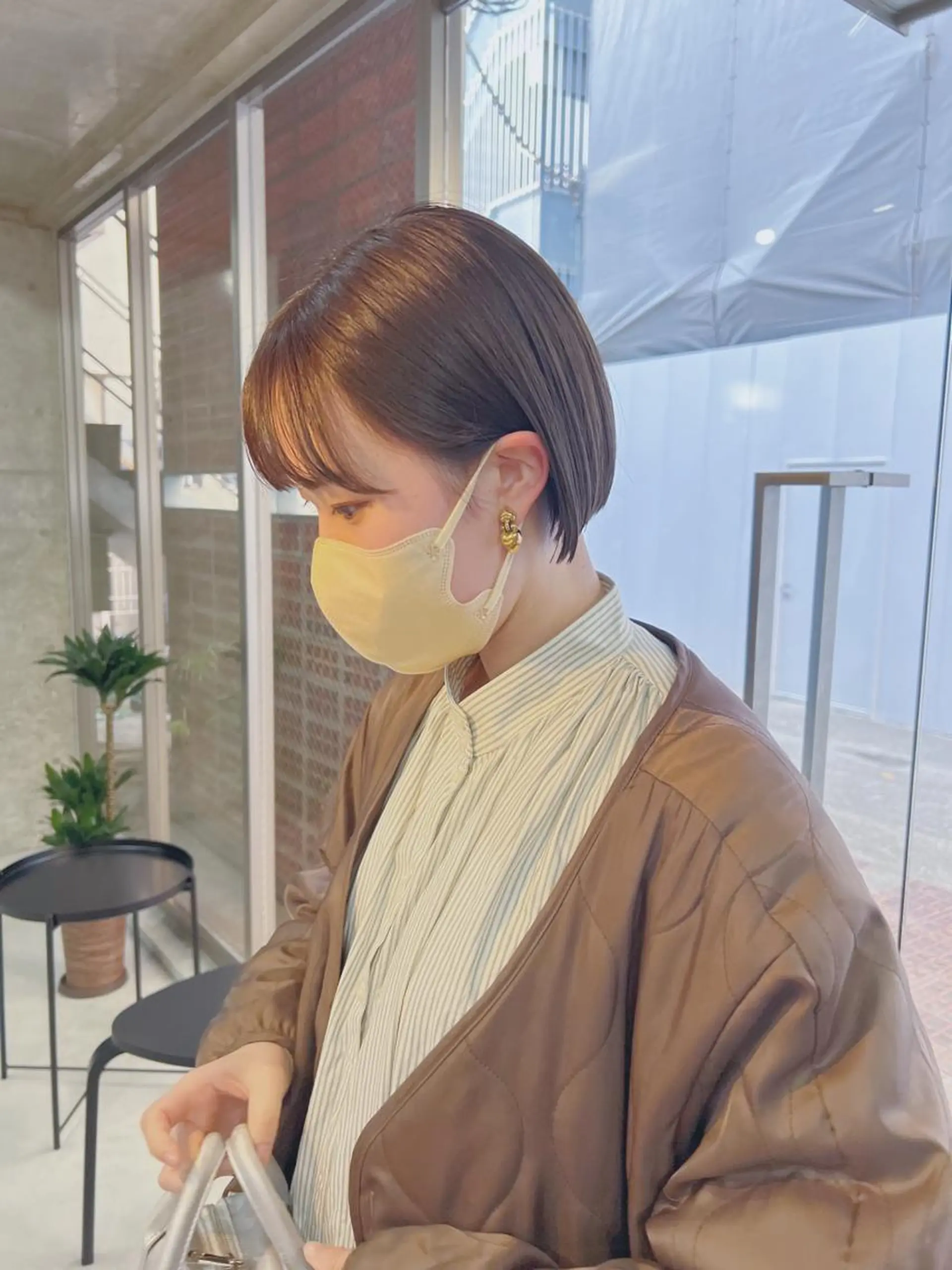 ショート カラー ボブパーマコテ巻き風 パーマNo1深江秀平のヘアスタイル