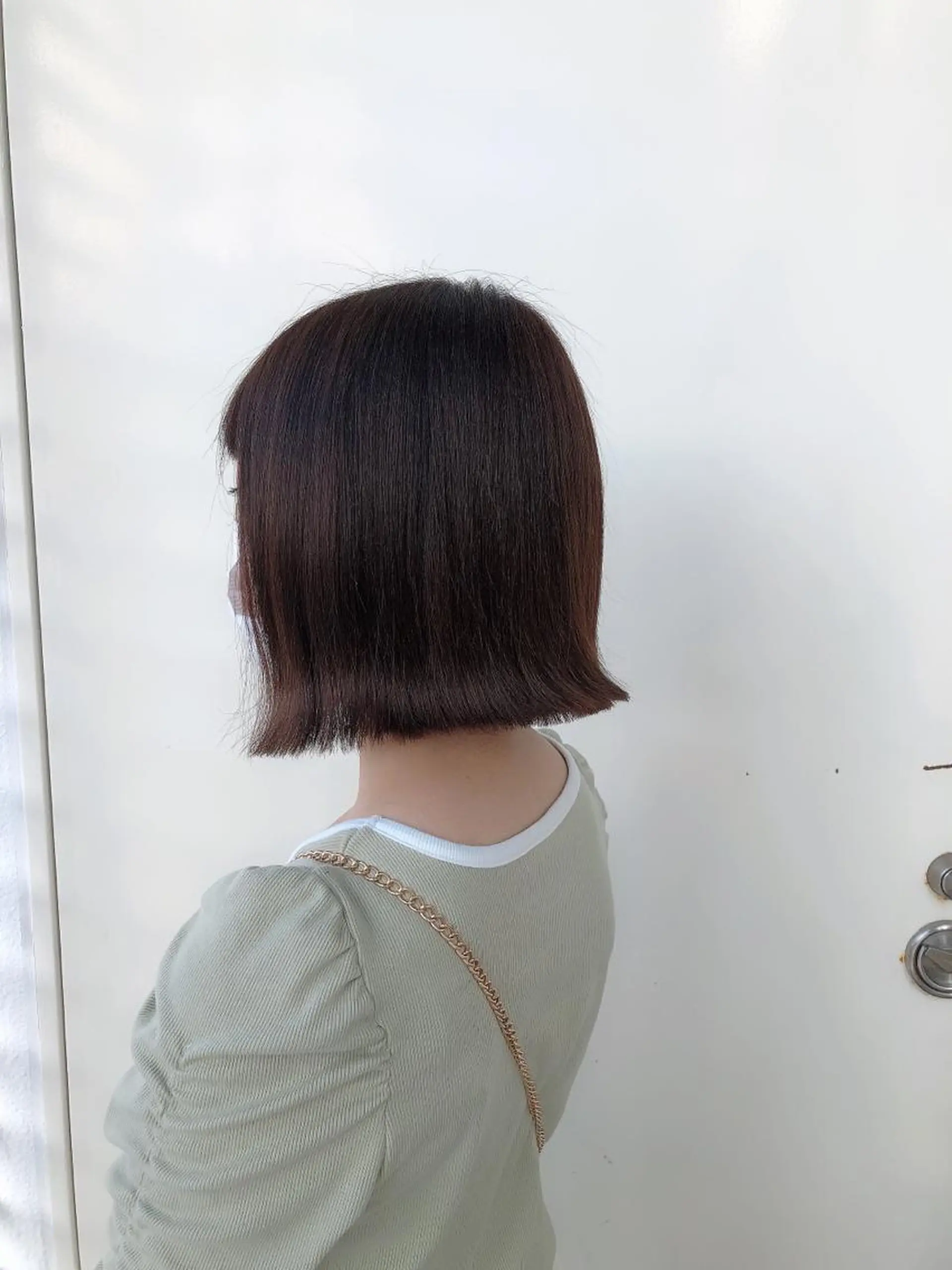 ミディアム カラー ブラウンカラー モカブラウン ボブ 韓国🇰🇷レイヤー 映える顔周り🩷のヘアスタイル