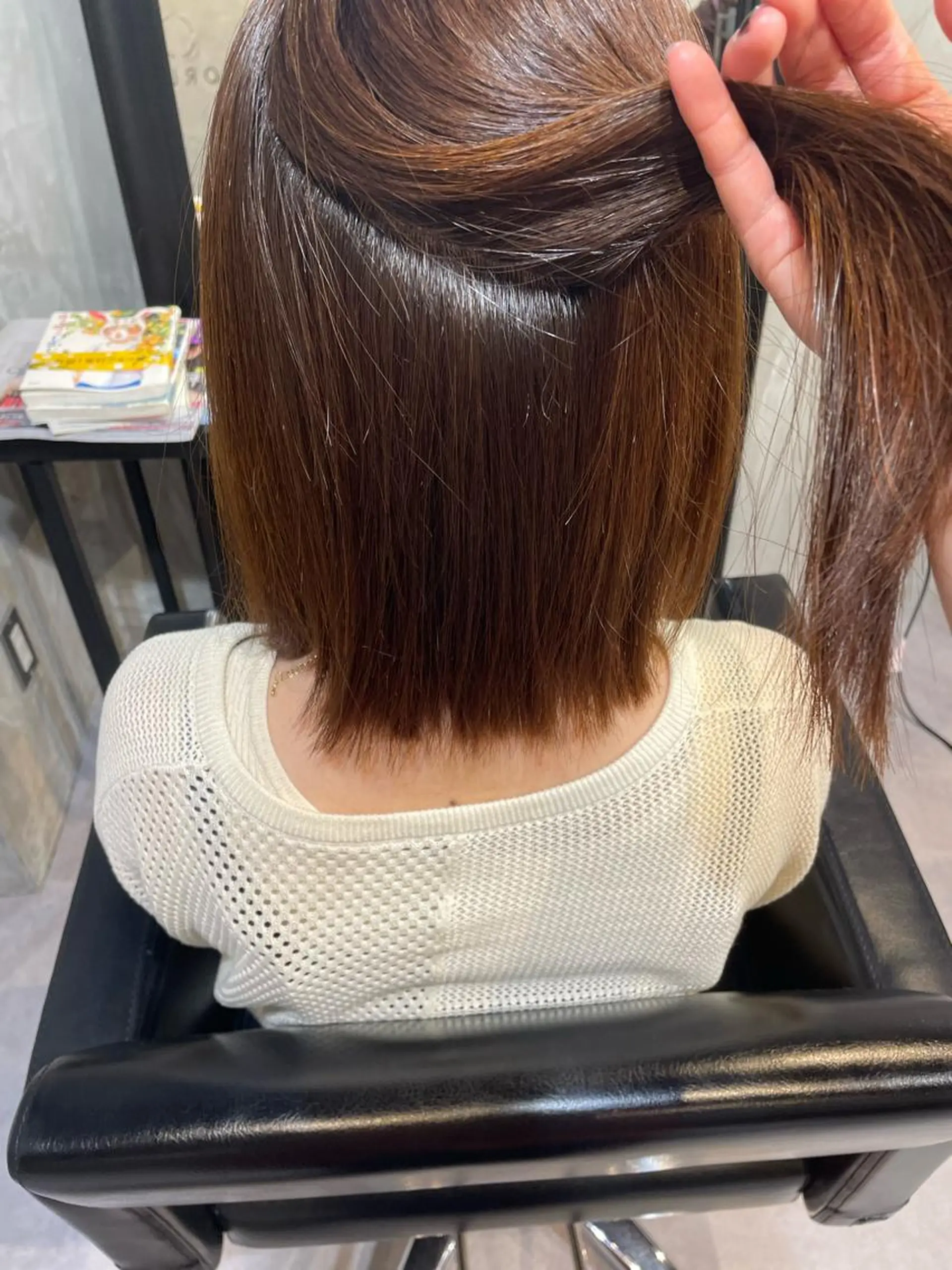 ミディアム 縮毛矯正 ヤマモト マイのヘアスタイル