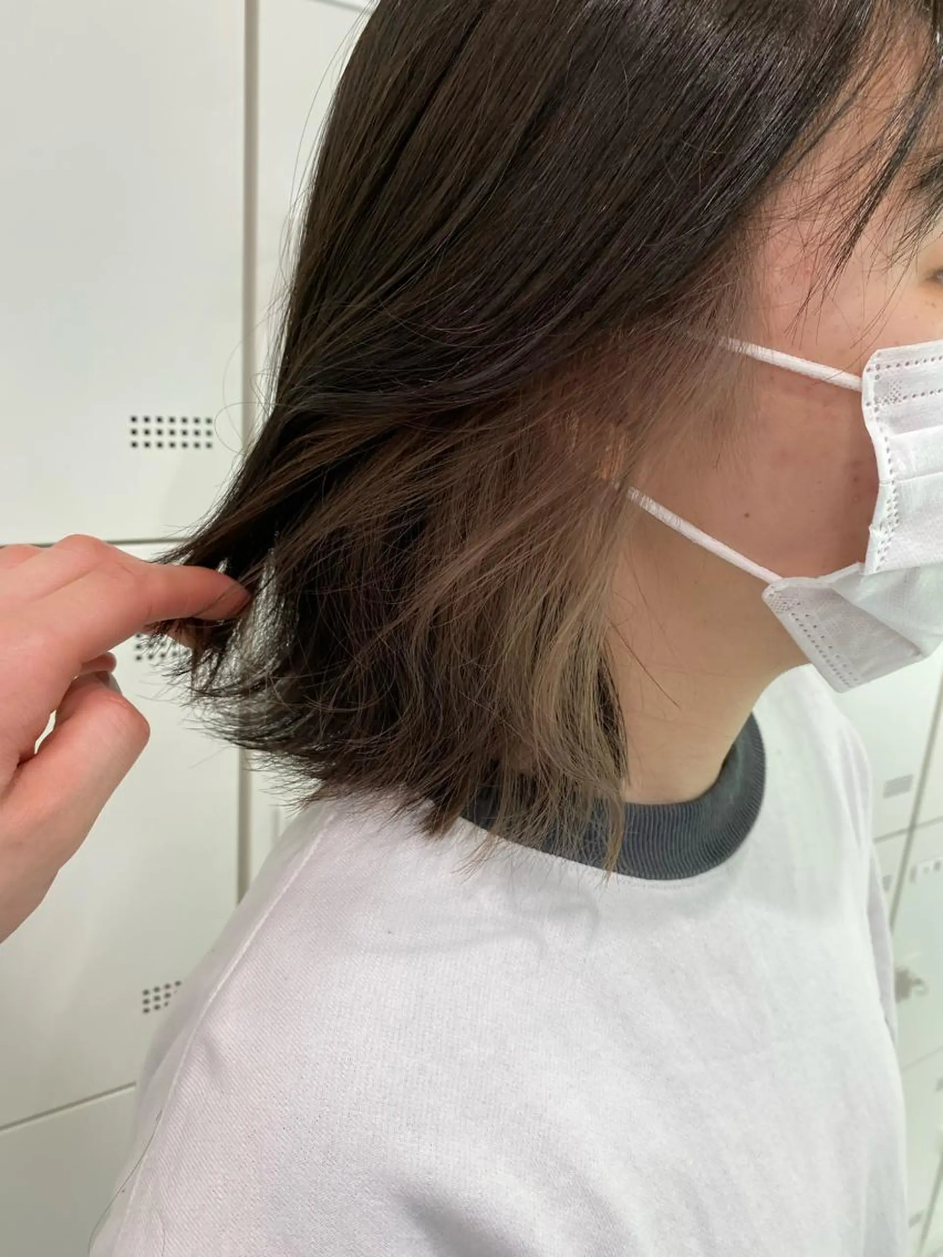 ミディアム カラー ハイトーンカラー インナーカラー ボブ ヘアカラー レイヤー✂︎赤み消し 髪質改善/井上健太のヘアスタイル